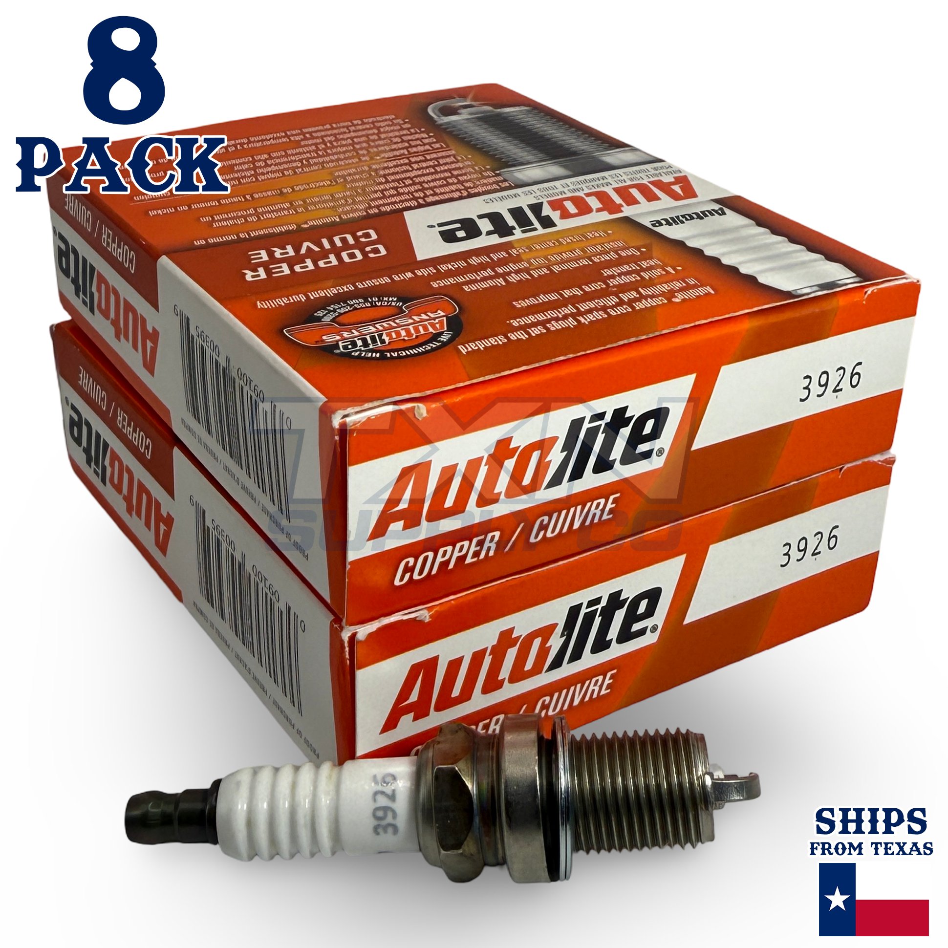 8 Pack Autolite 3926 Copper Core Spark Plugs