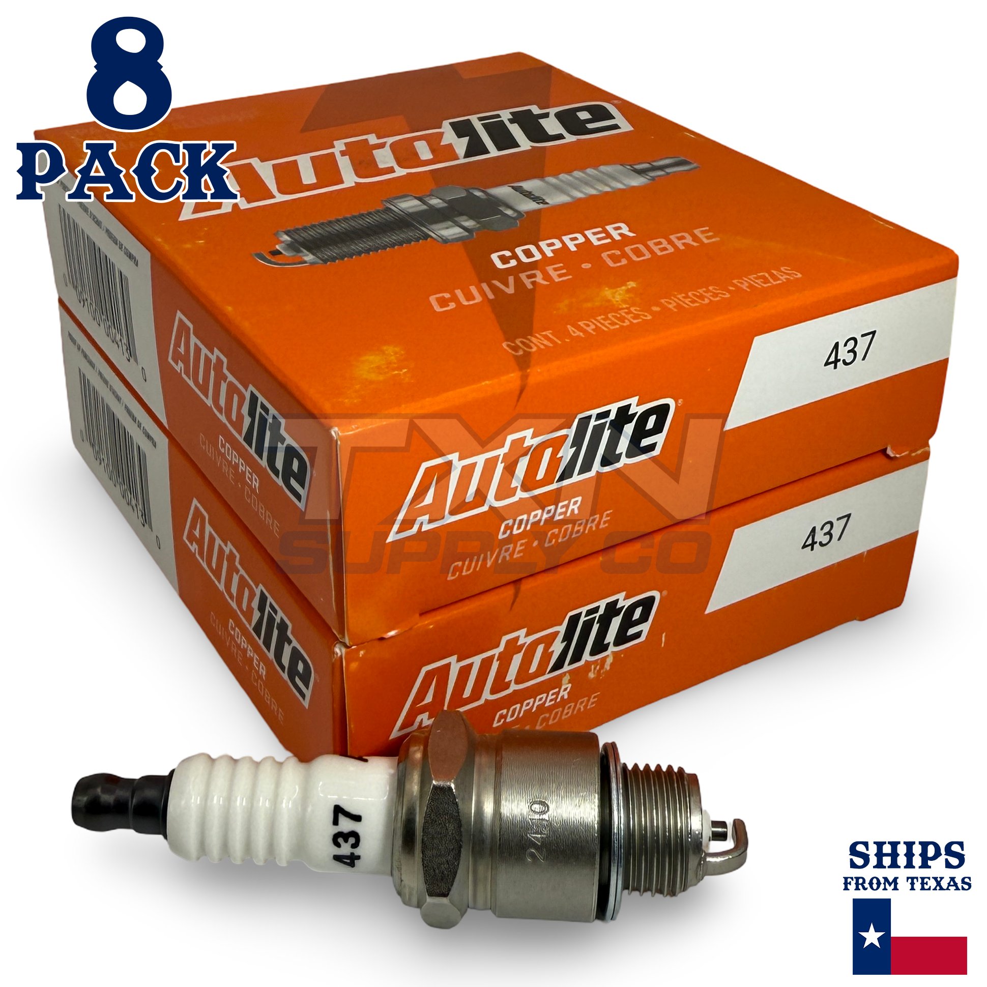 8 Pack Autolite 437 Copper Core Spark Plugs