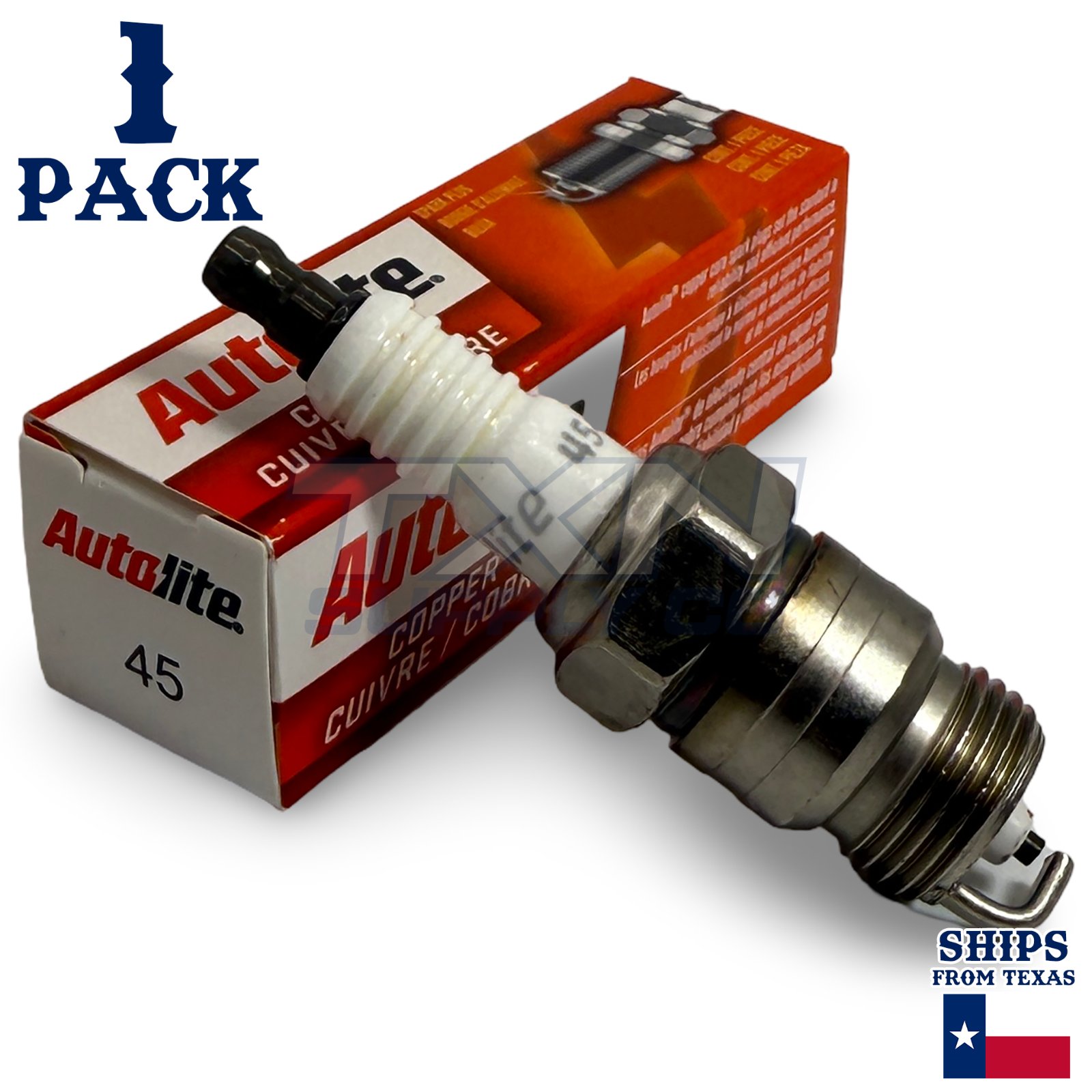 Autolite 45 Copper Core Spark Plugs - 1 Pack - Image 1