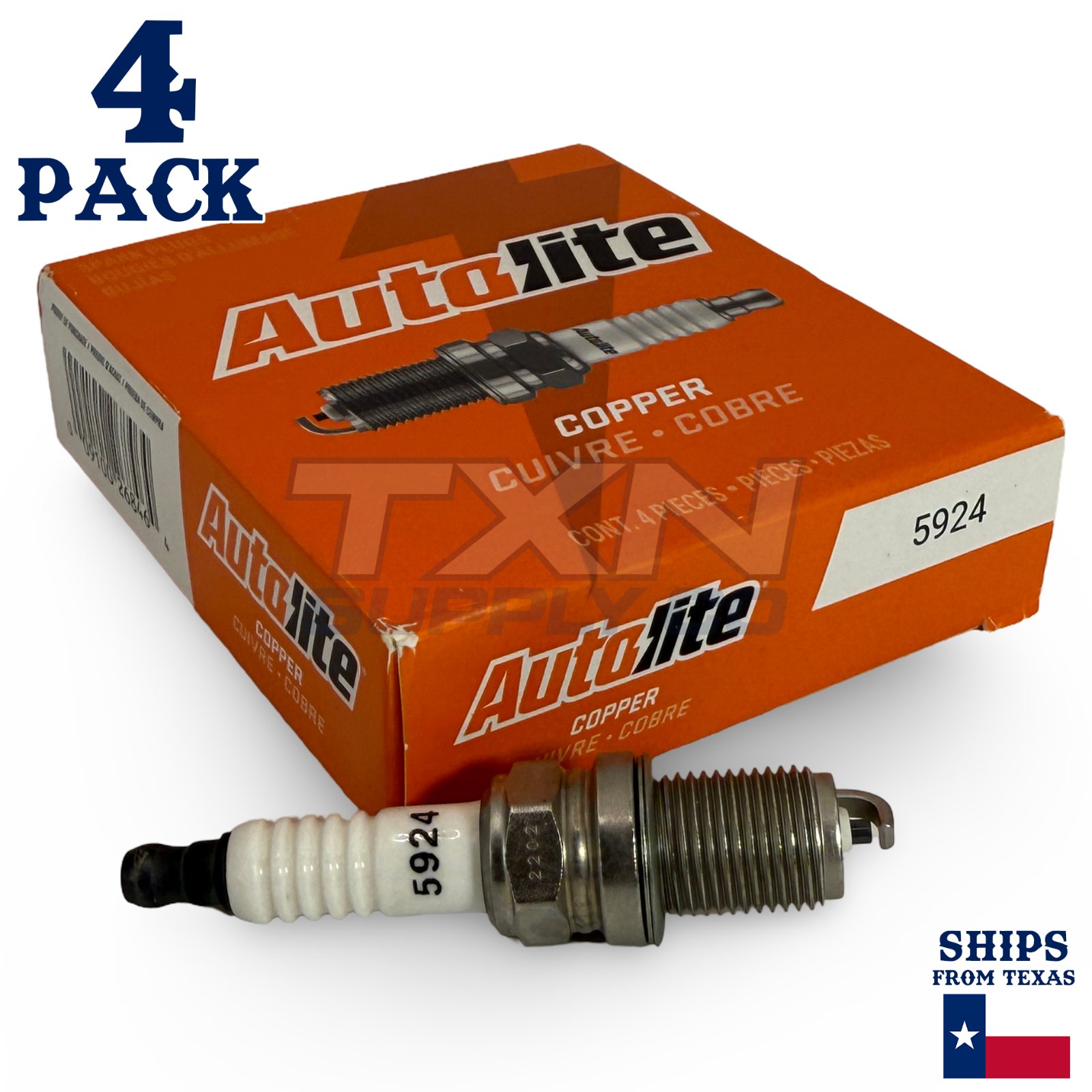 Autolite 5924 Copper Core Spark Plugs - 4 Pack