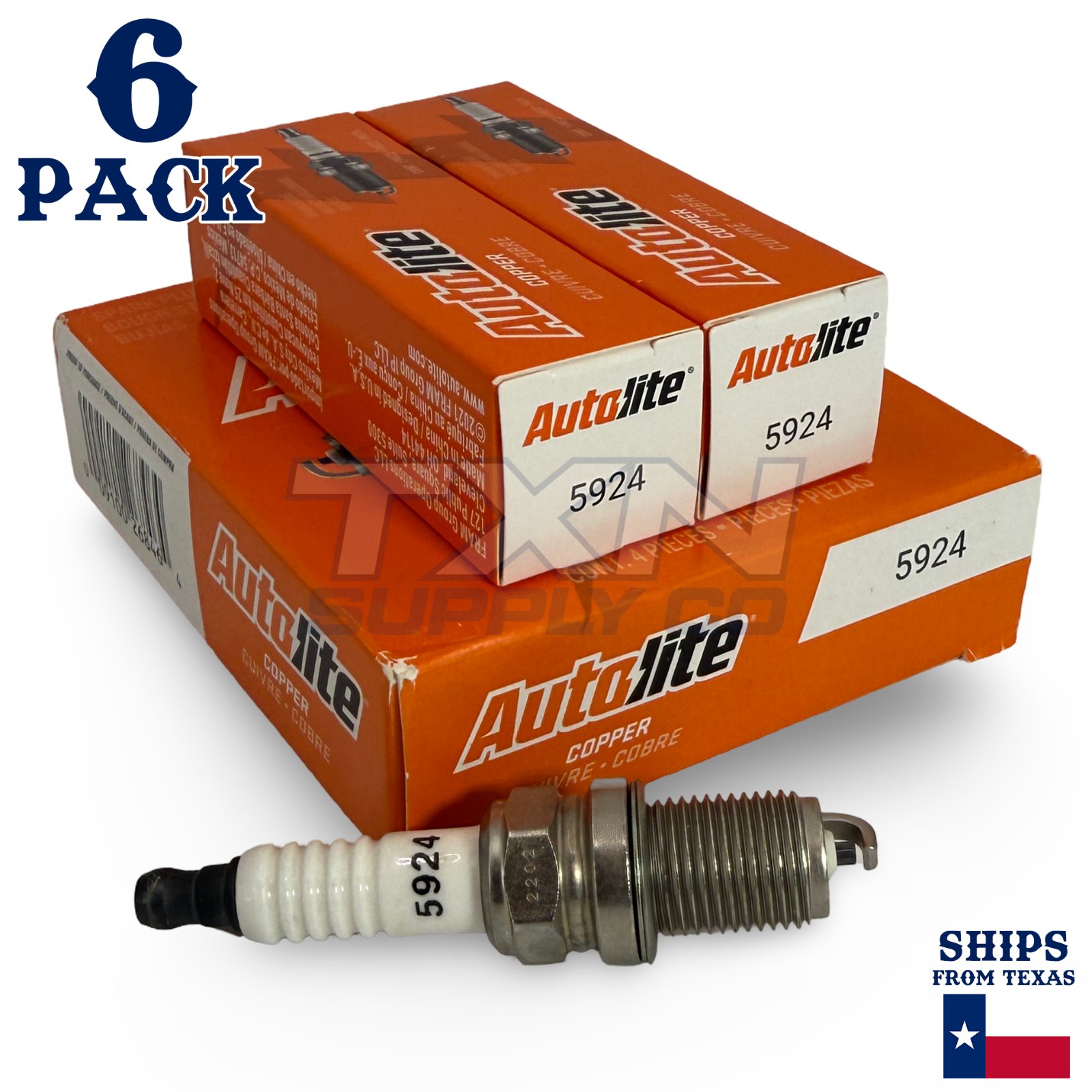 Autolite 5924 Copper Core Spark Plugs - 6 Pack