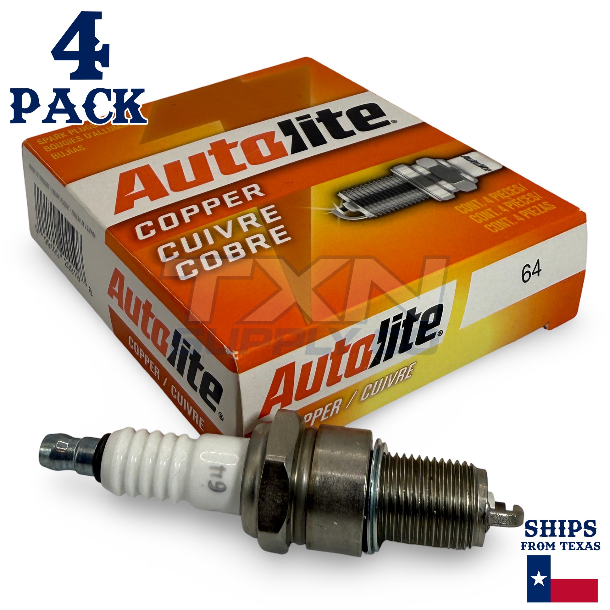Autolite 64 Copper Core Spark Plugs - 4 Pack - Image 1