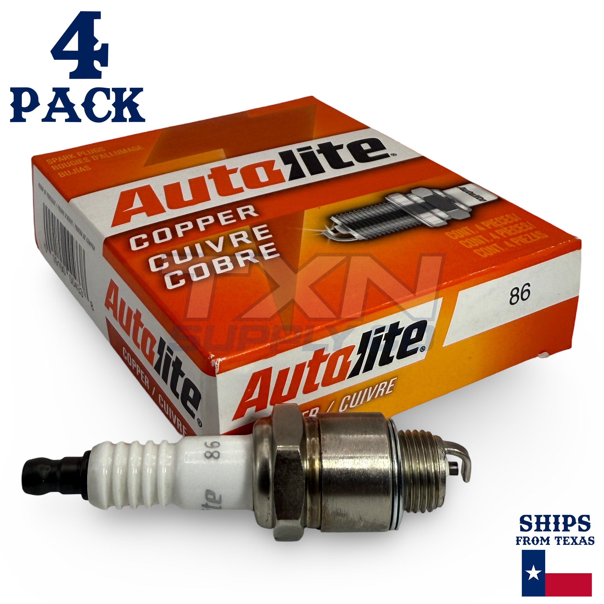 4 Pack Autolite 86 Copper Core Spark Plugs