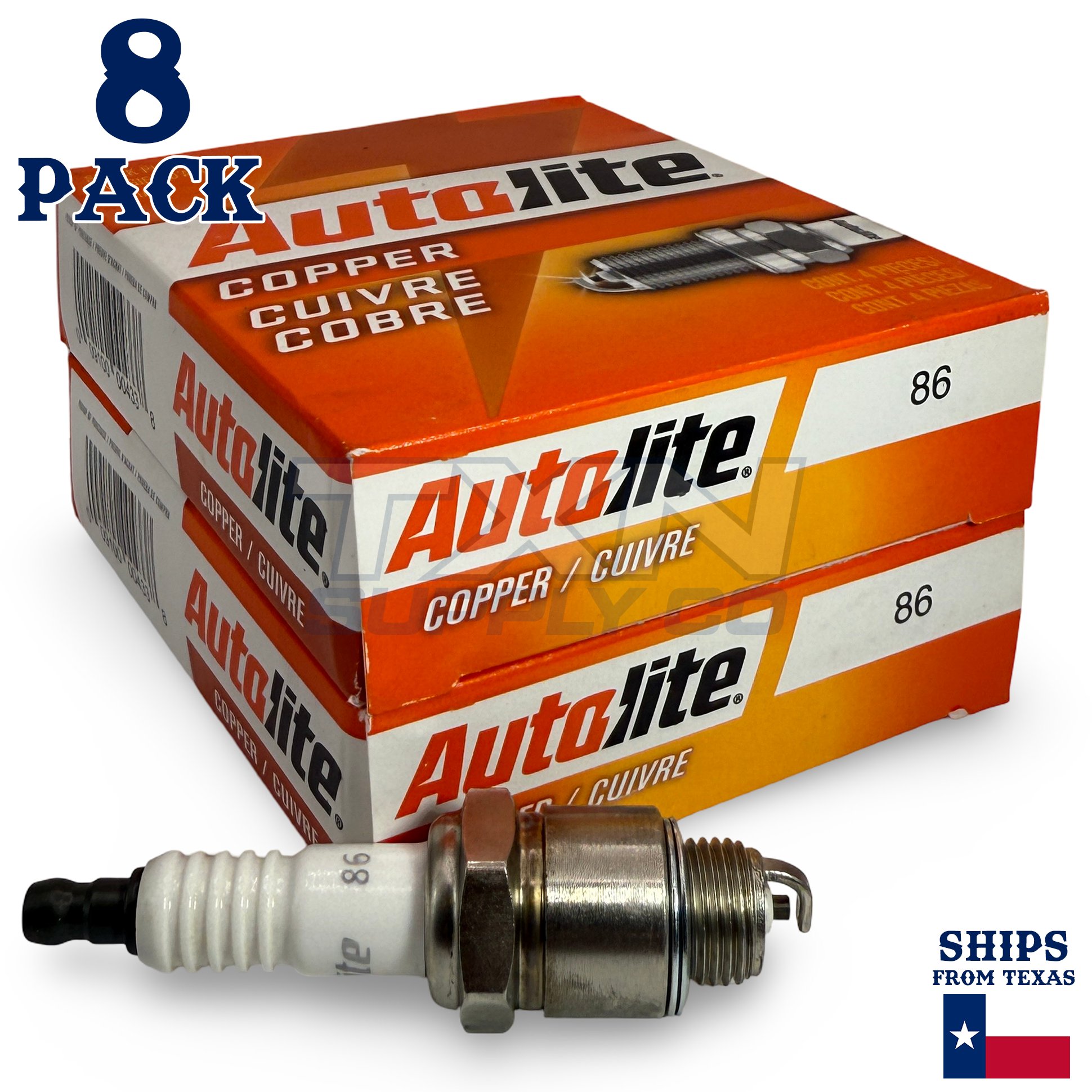 8 Pack Autolite 86 Copper Core Spark Plugs