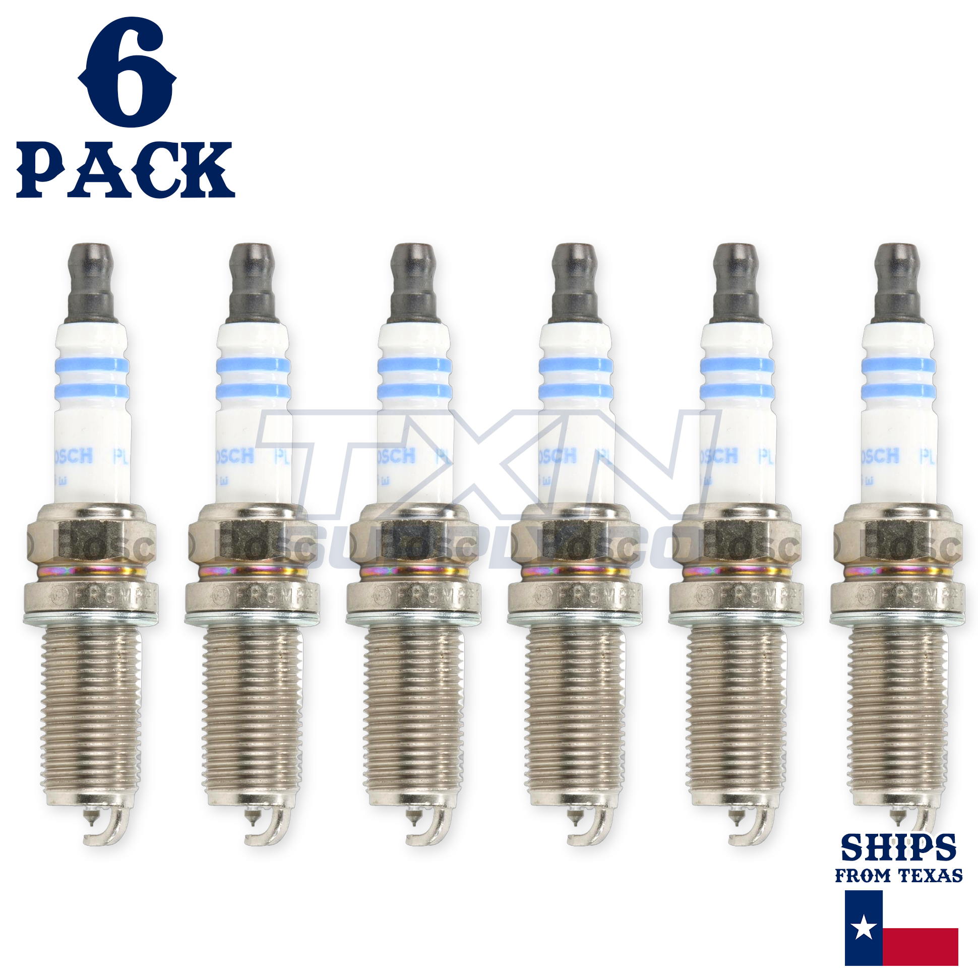 6 Pack Bosch 6713 FR8MPP30X Platinum Spark Plugs - Image 1