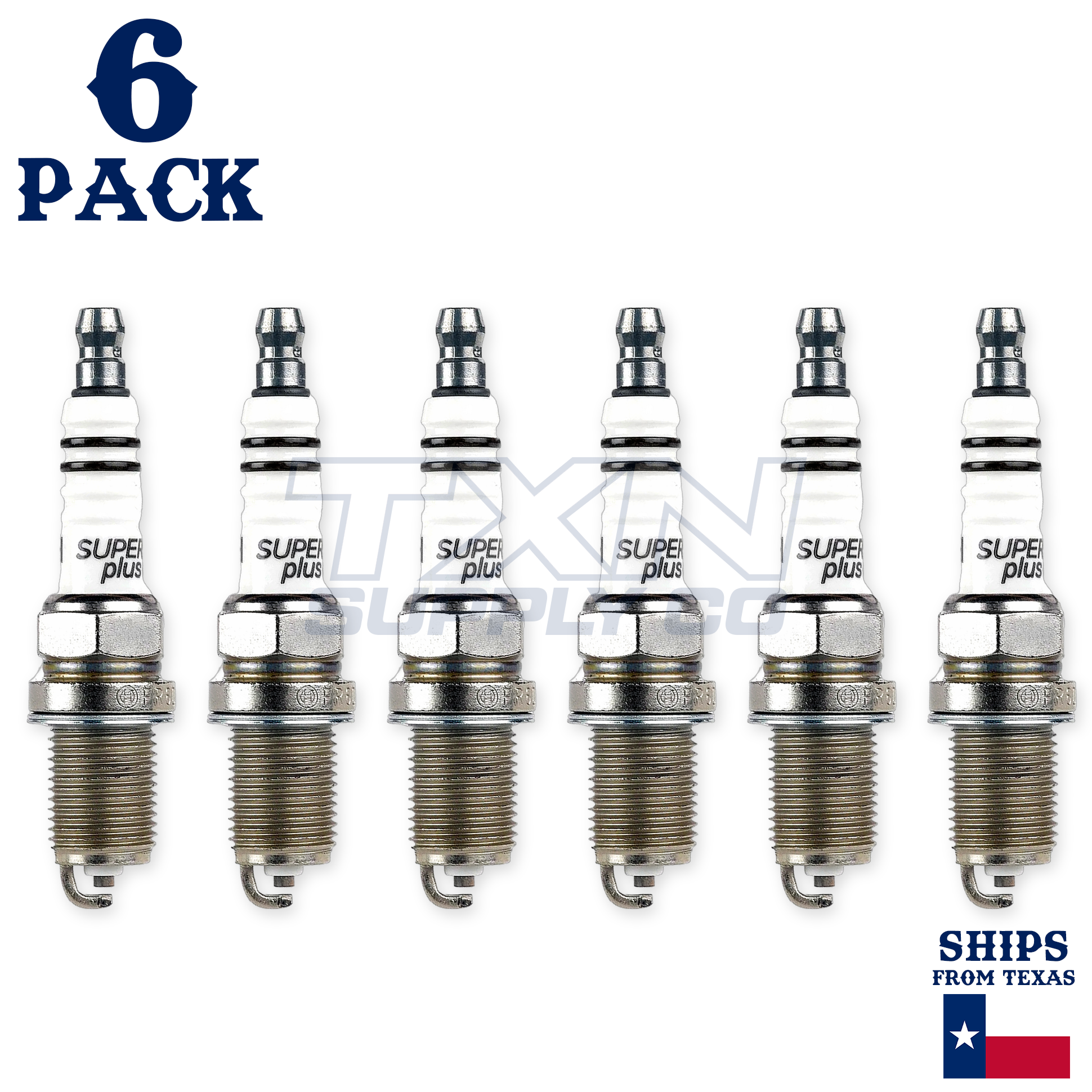 6 Pack Bosch 7955 FR7DC Copper with Nickel Spark Plugs - Image 1
