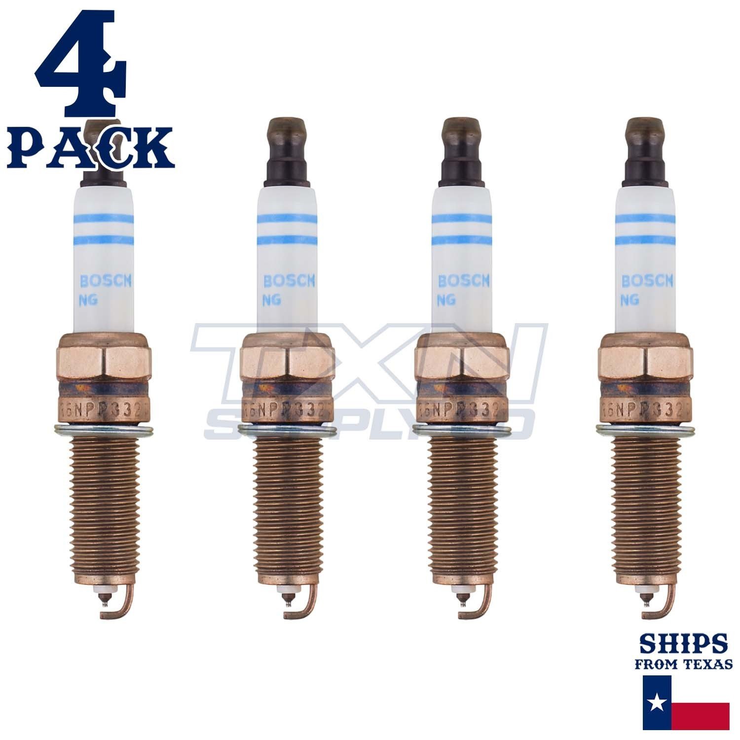 4 Pack Bosch 8132 YR6NPP332 Double Platinum Spark Plugs - Image 1