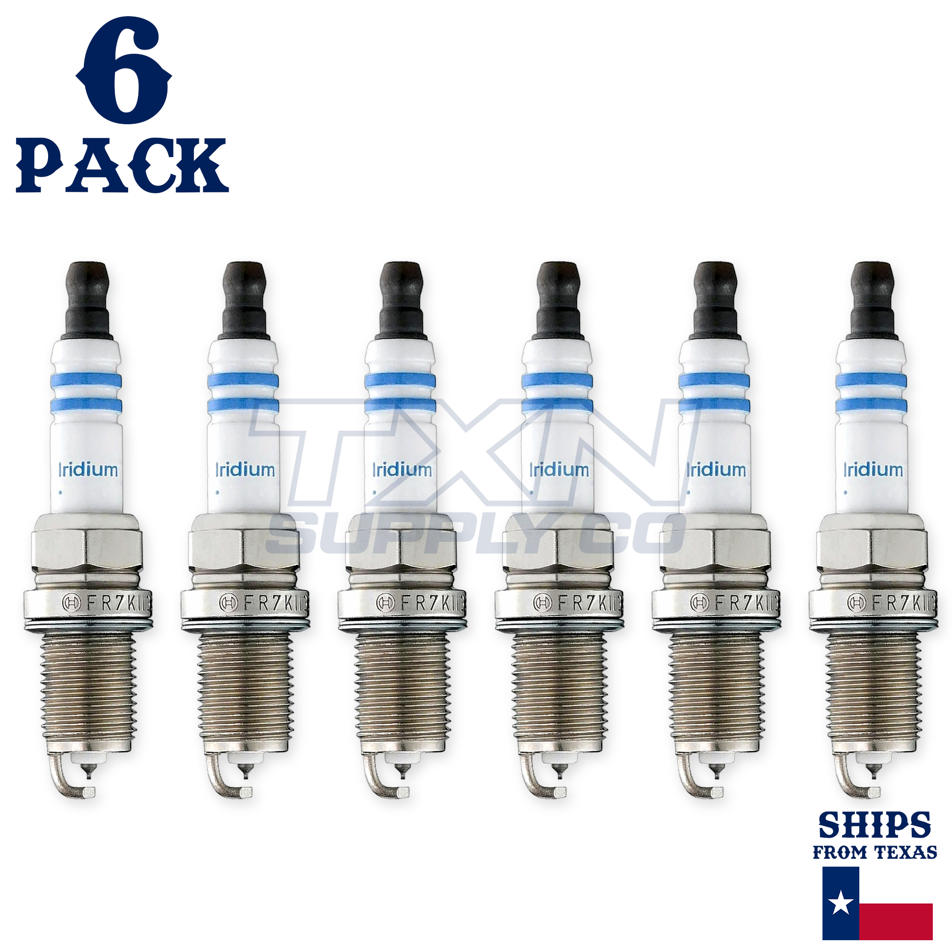 6 Pack Bosch 9603 FR7KII33X Double Iridium Spark Plugs - Image 1