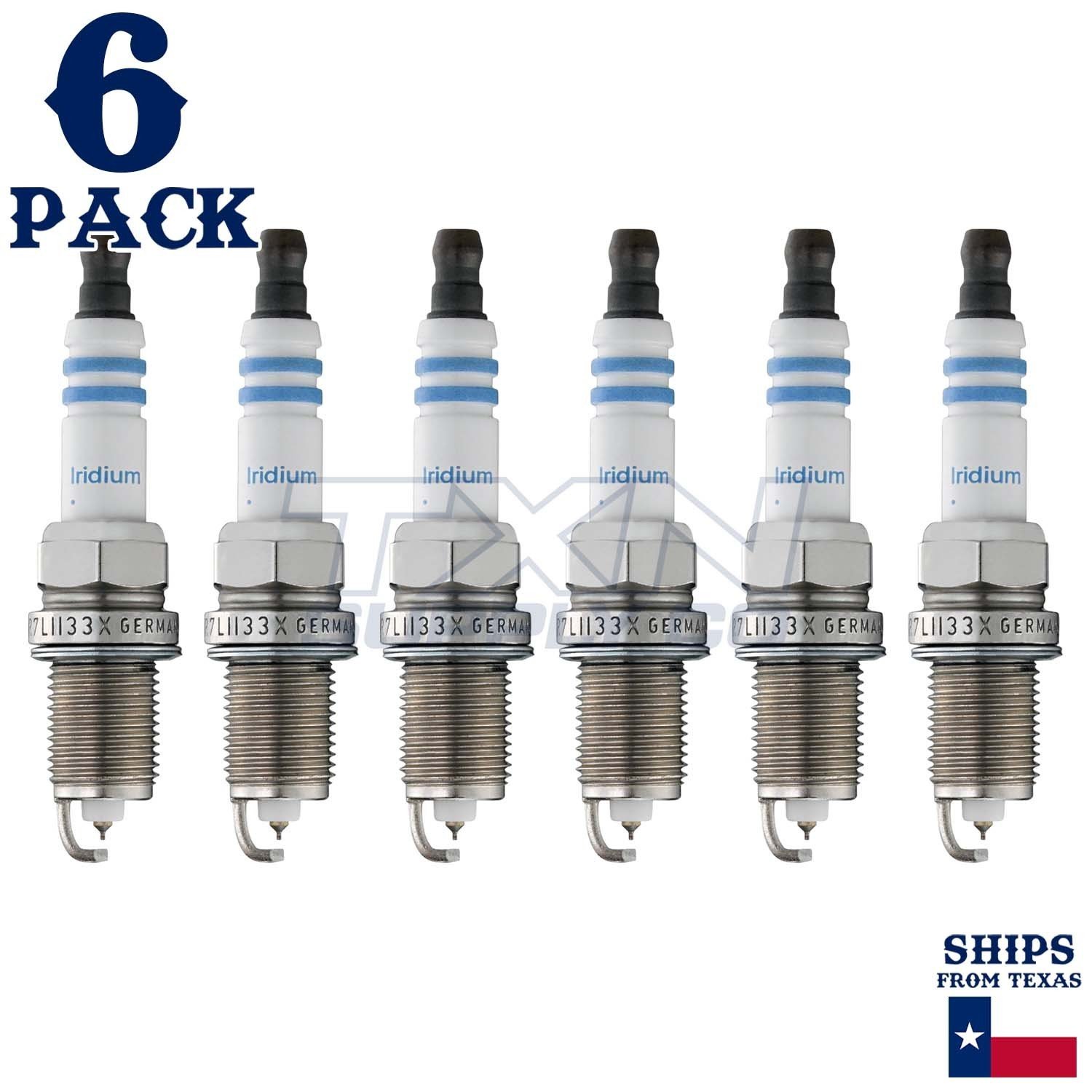 6 Pack Bosch 9604 FR7LII33X Double Iridium Spark Plugs
