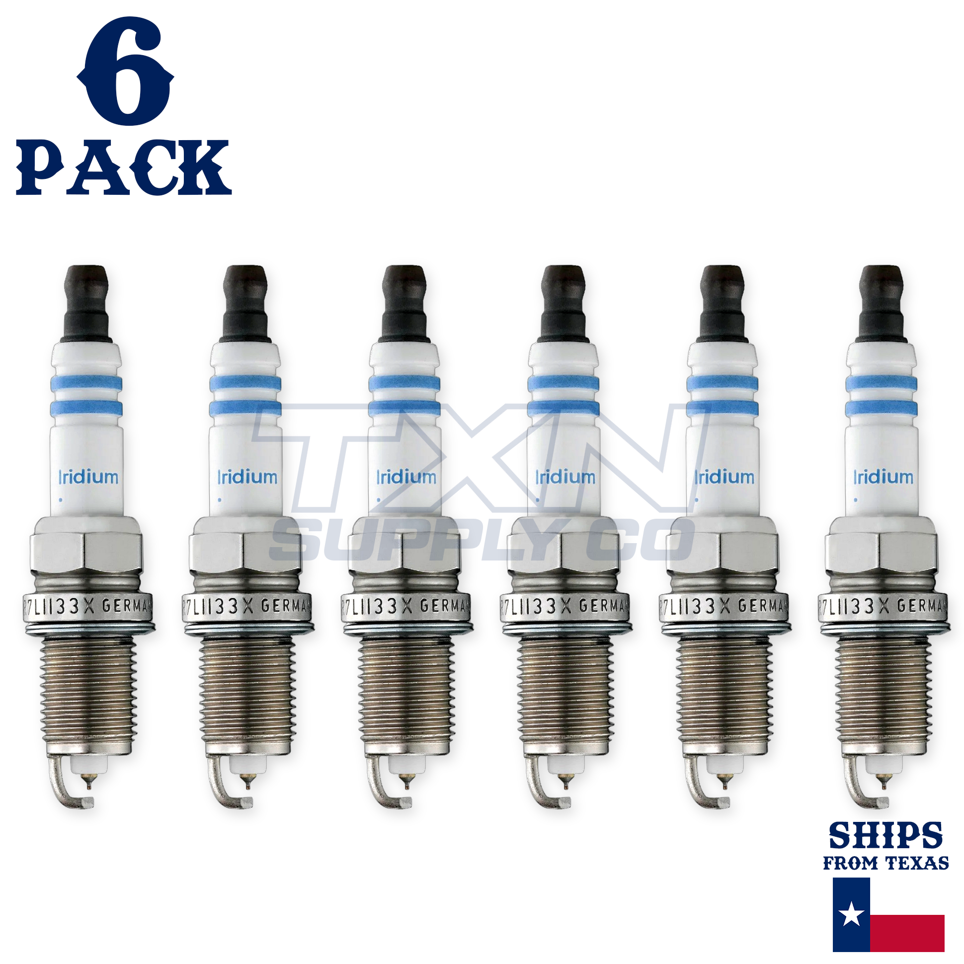 6 Pack Bosch 9604 FR7LII33X Double Iridium Spark Plugs - Image 1