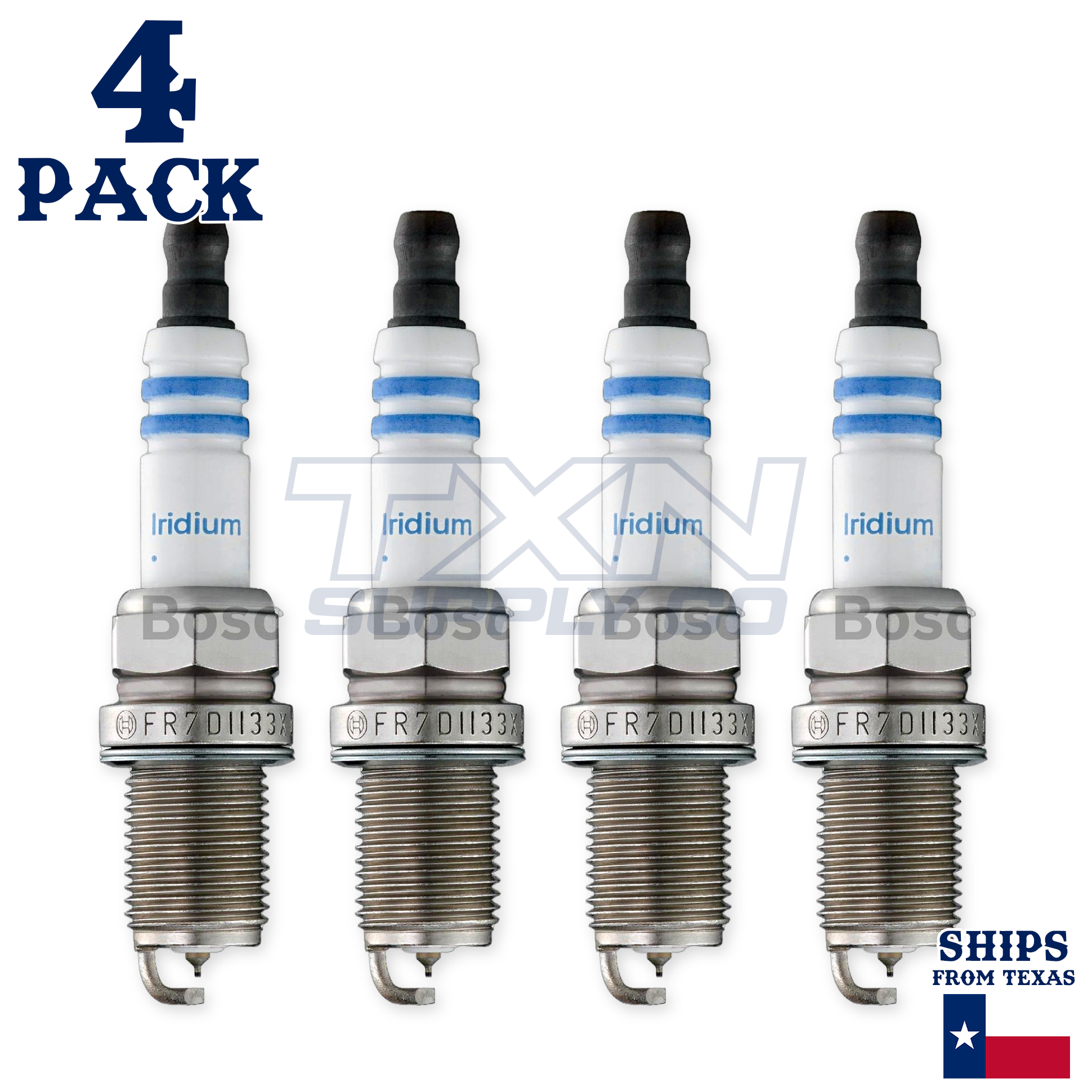 4 Pack Bosch 9607 FR7DII33X Double Iridium Spark Plugs - Image 1
