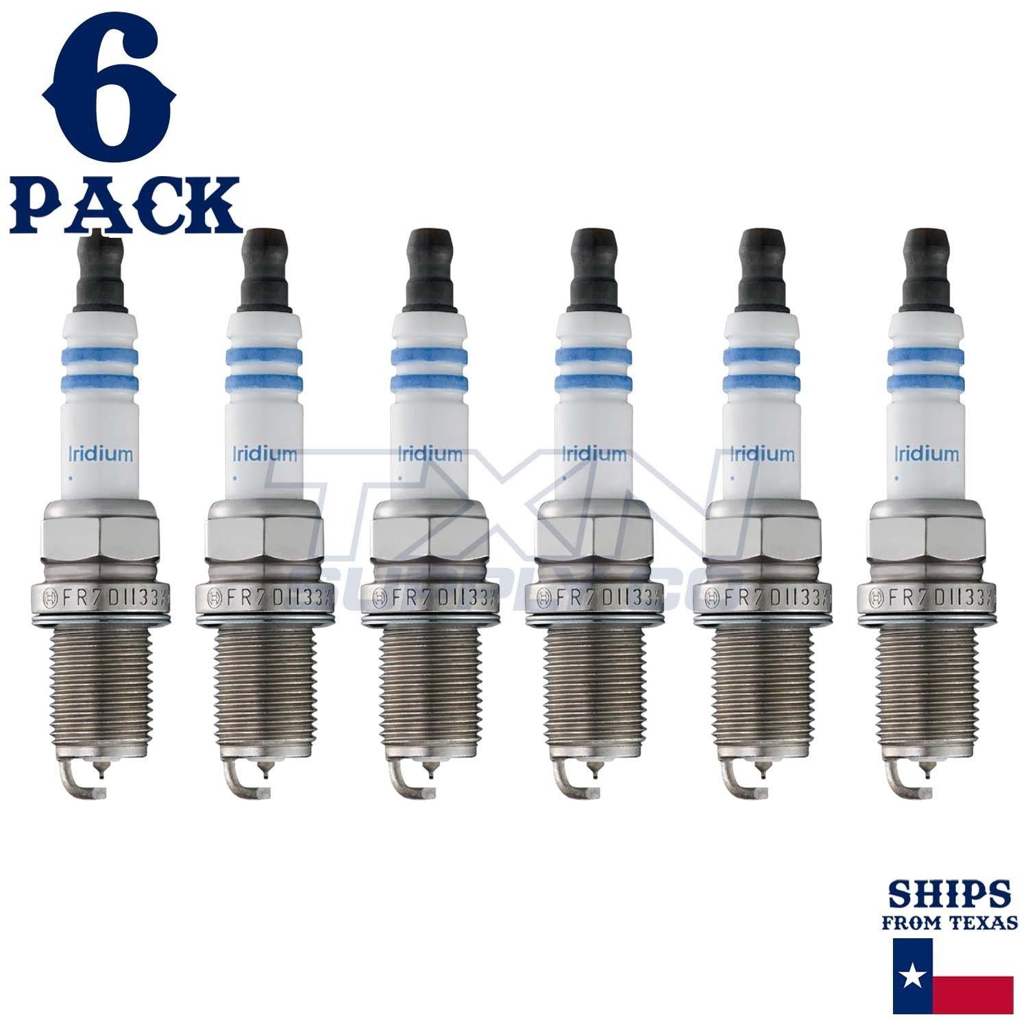 6 Pack Bosch 9607 FR7DII33X Double Iridium Spark Plugs