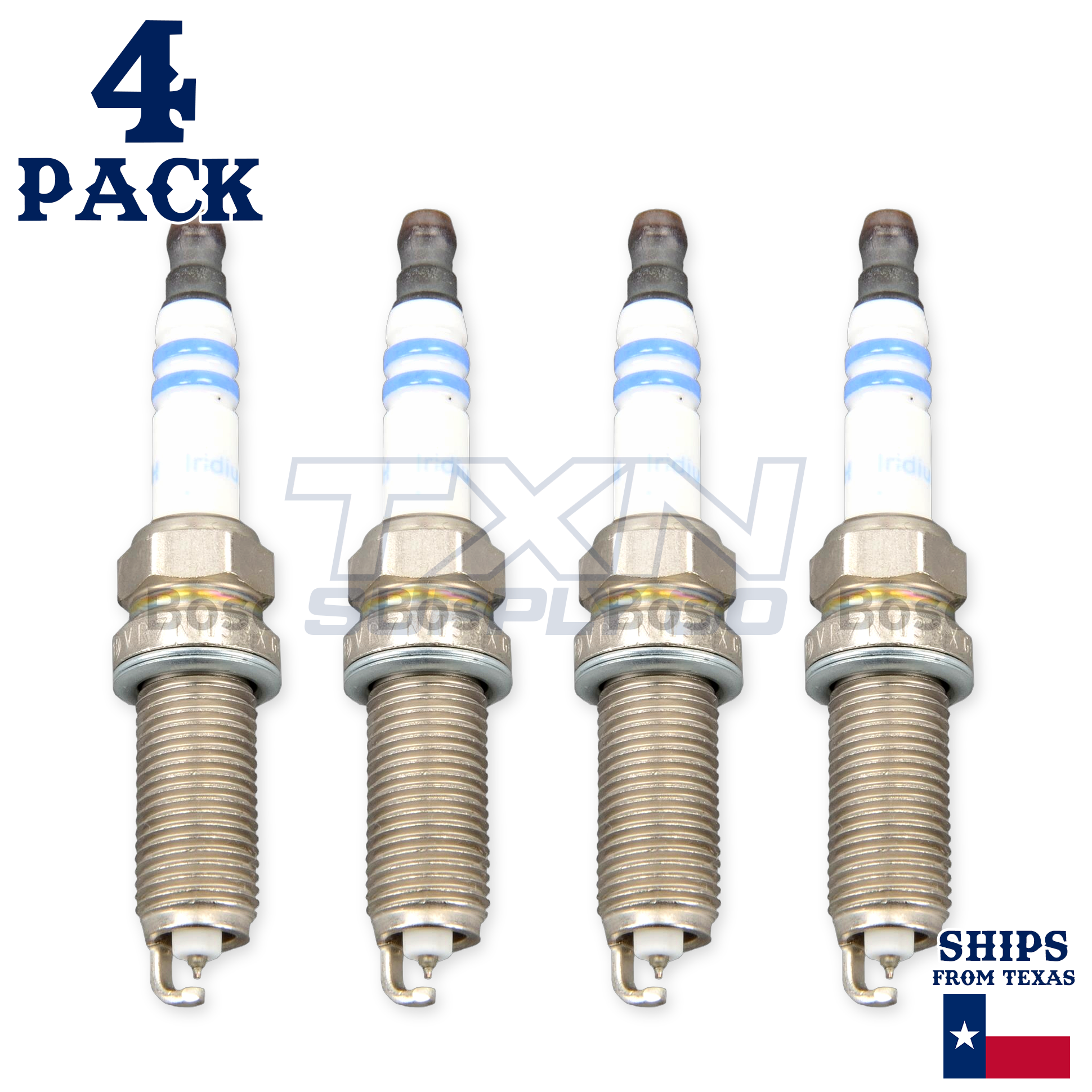 4 Pack Bosch 9621 VR7NII33X Double Iridium Spark Plugs - Image 1