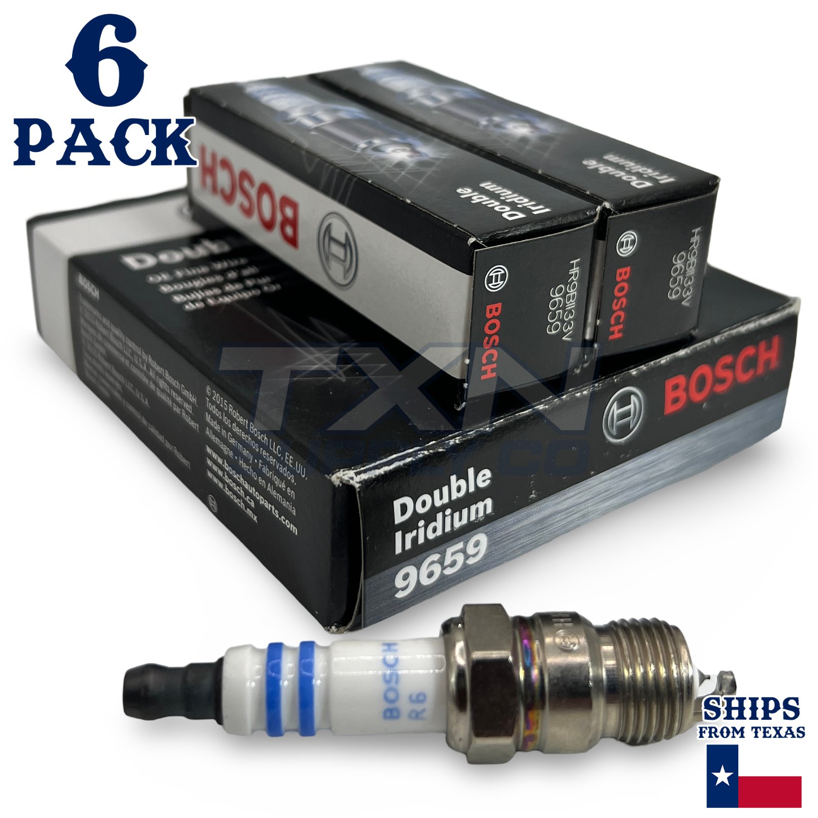 6 Pack Bosch 9659 Double Iridium Spark Plugs R6