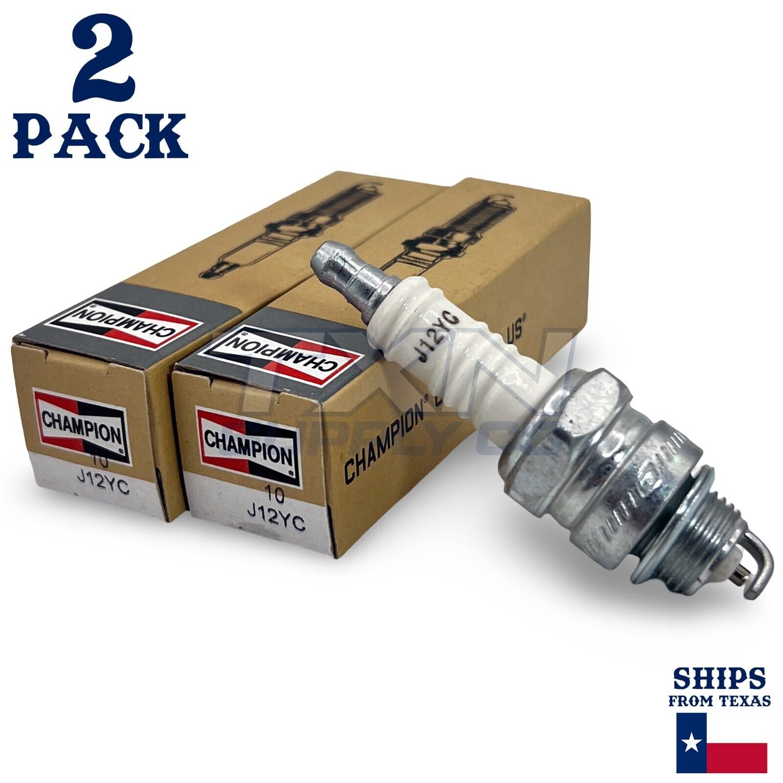 Champion 10 Copper Plus Spark Plug J12YC - 2 Pack - Image 1