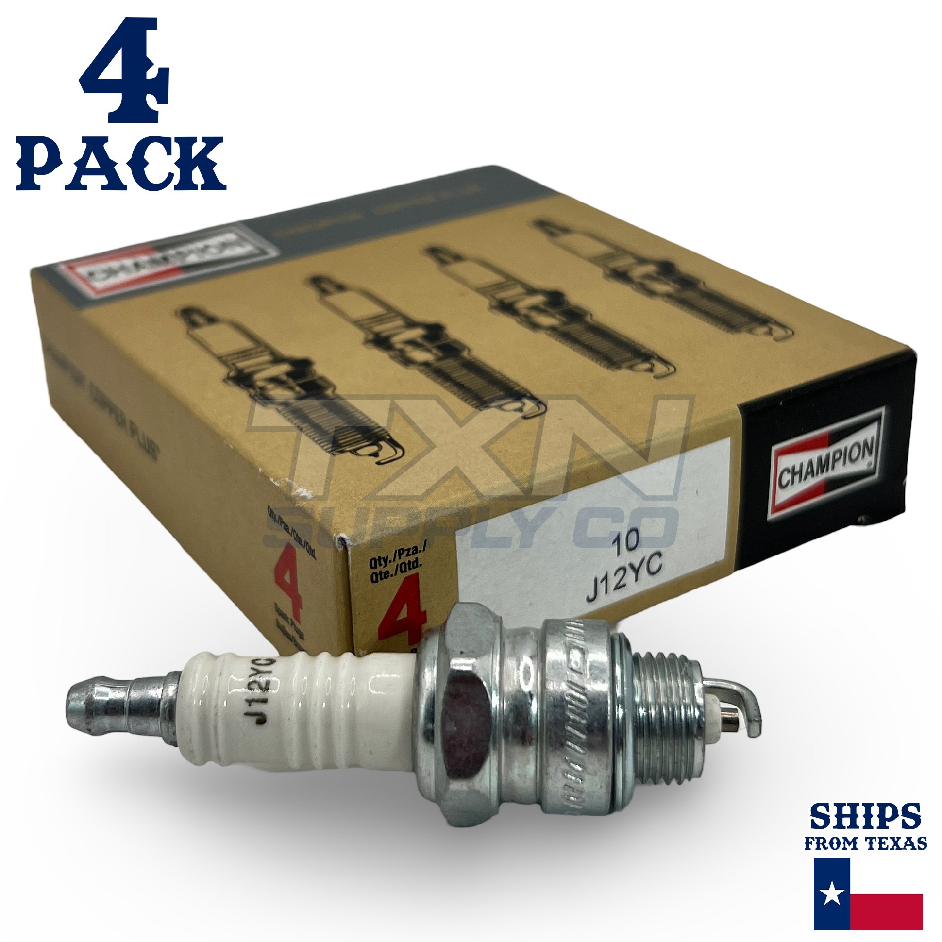 Champion 10 Copper Plus Spark Plug J12YC - 4 Pack - Image 1