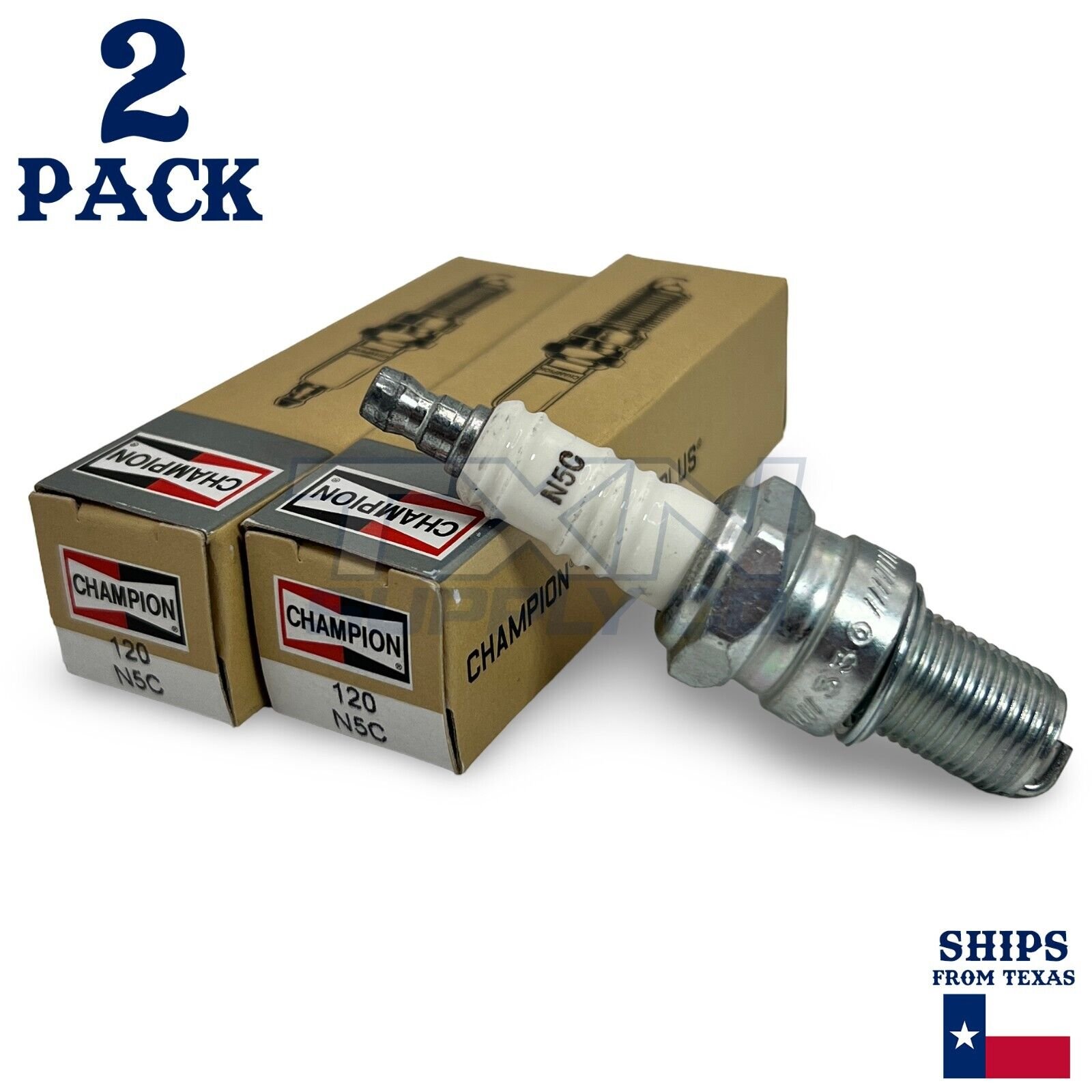 Champion 120 Copper Plus Spark Plug N5C - 2 Pack - Image 1