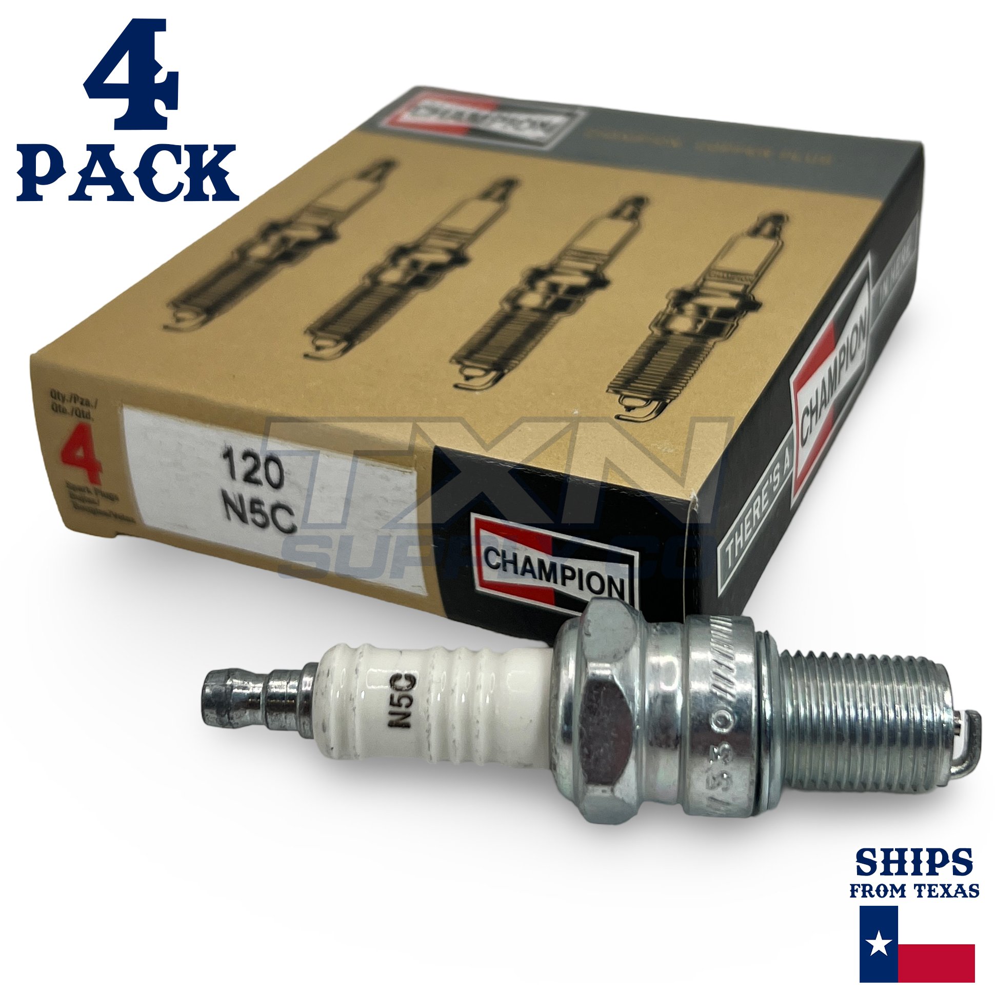 Champion 120 Copper Plus Spark Plug N5C - 4 Pack - Image 1