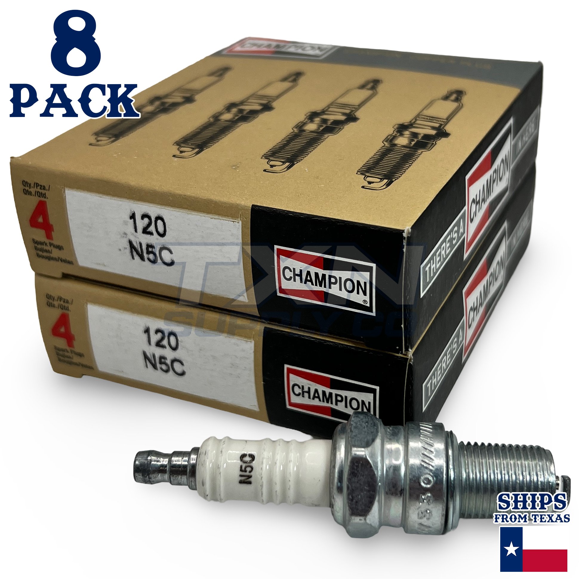 Champion 120 Copper Plus Spark Plug N5C - 8 Pack - Image 1