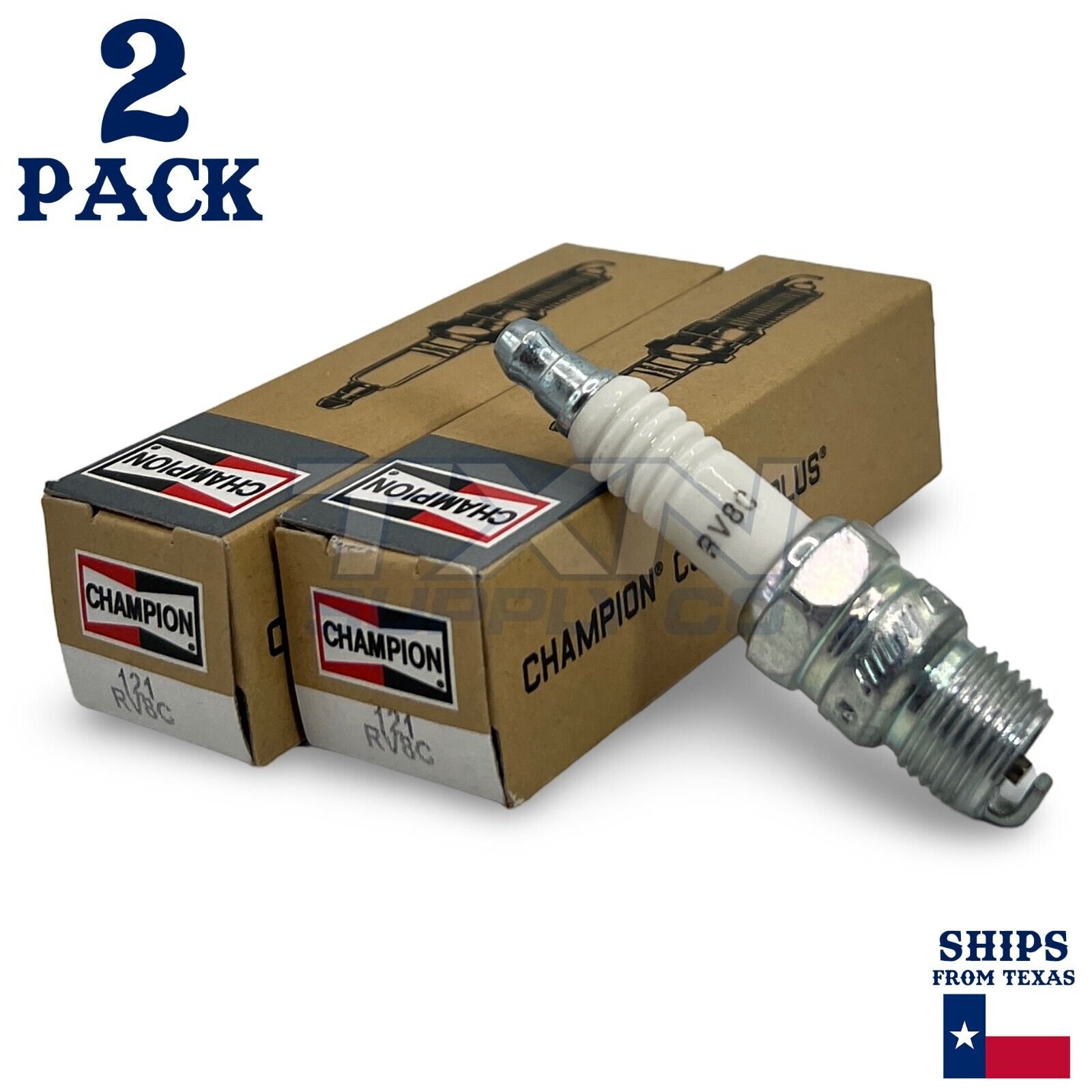 Champion 121 Spark Plug RV8C - 2 Pack - Image 1