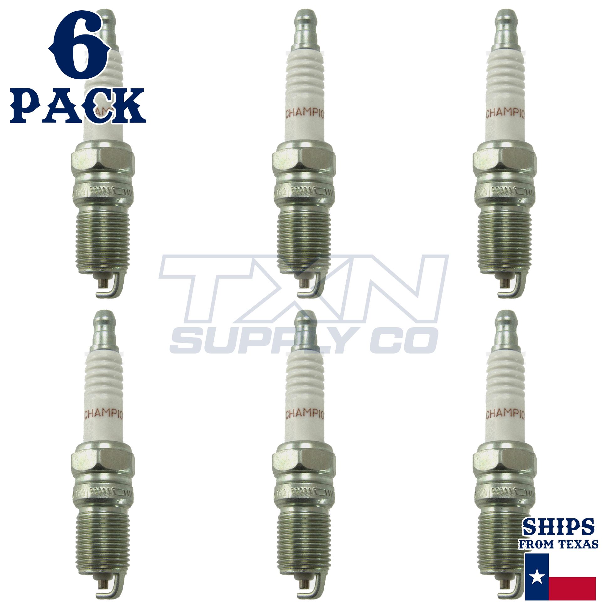 6 Pack Champion Copper Plus Spark Plugs for 1996-2005 GMC Safari 4.3L V6 - Image 2