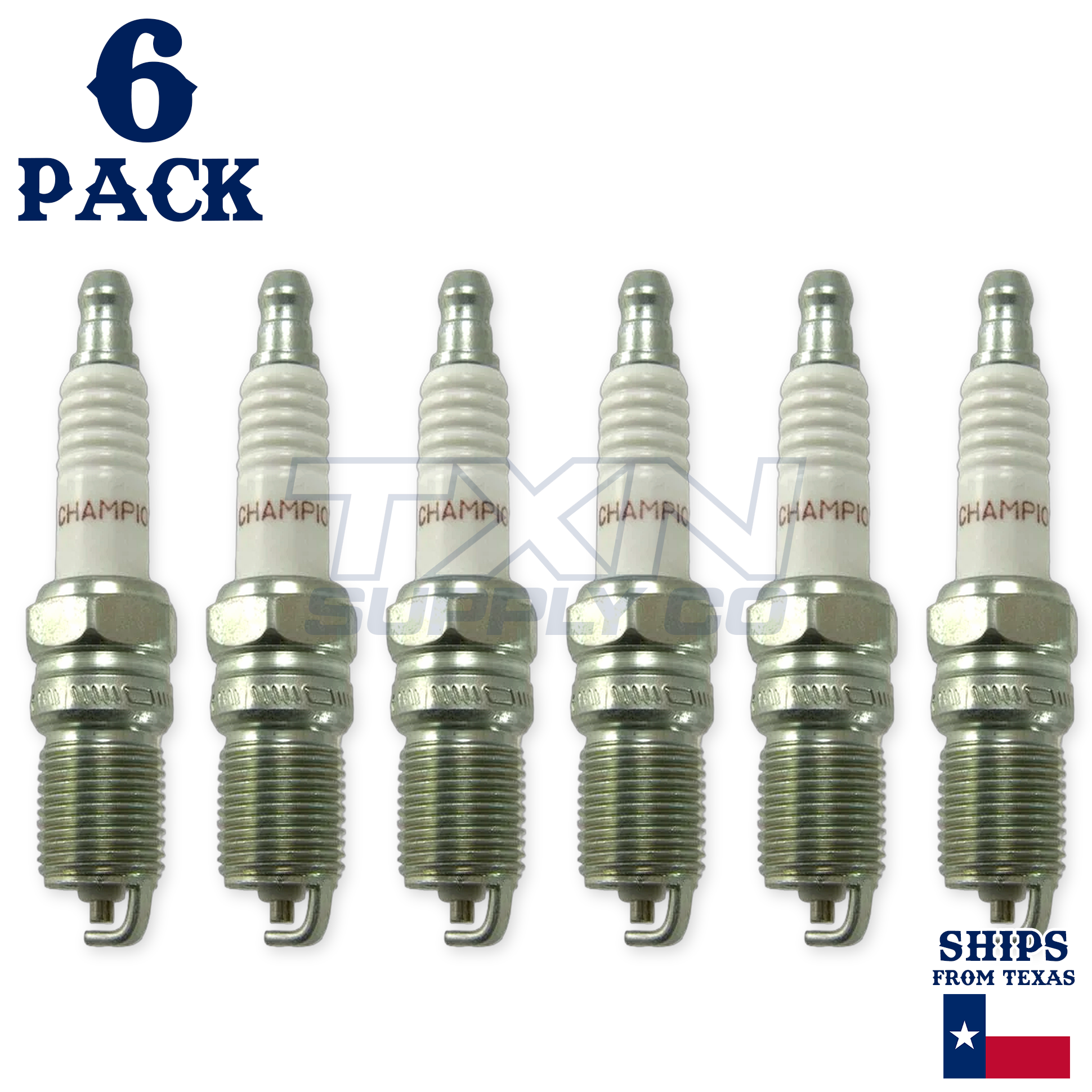 6 pc Champion 13 Copper Plus Spark Plugs for 41-600 41-601 41-606 7980 7982 82300320 AGSF42C6 AWRF32-5 HR8DCX HR9DCY HR9LCX R42CLTS6 R42LTS6 R43NTS6 R44LTS6 R44LTS6K R45LTS6 R45LTS6K RS14YC6 - Image 2