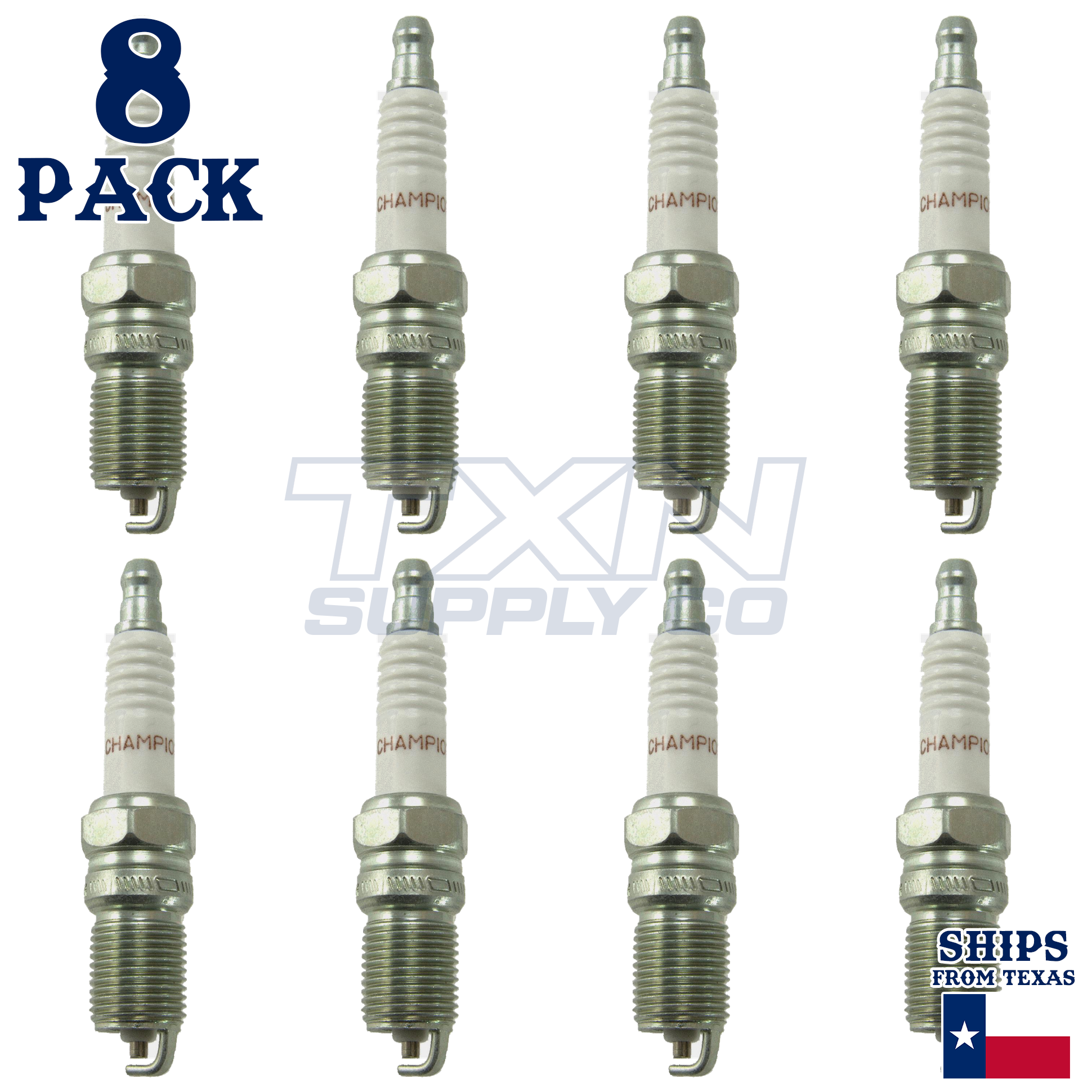 8 Pack Champion Copper Plus Spark Plugs for 1996-1999 Chevrolet K1500 5.0L - Image 2