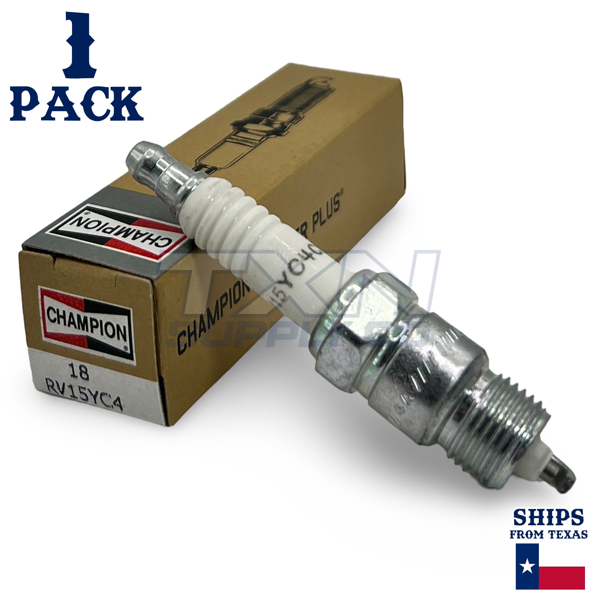 Champion Copper Plus 18 Spark Plug (Carton of 1) - RV15YC4 for 1968 - 1997 Ford F-150 - Image 1