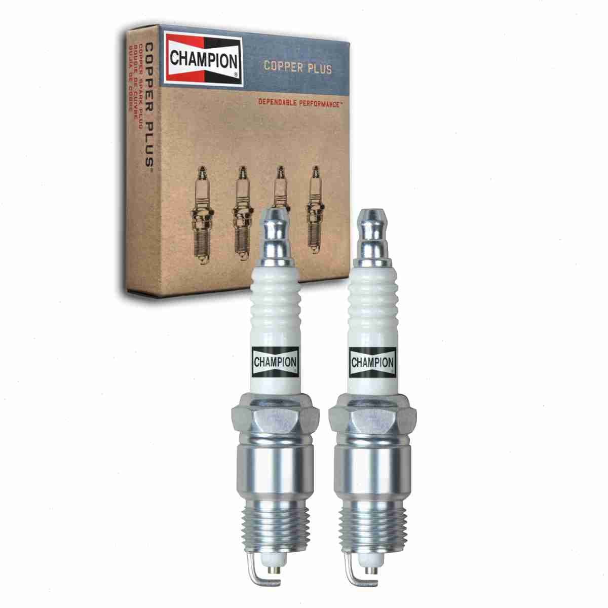 2 pc Champion 18 Copper Plus Spark Plugs for 14F42 14F52 14RF42 3851859 3851861 3851868 3874934 41-905 4339413 43TS 7985 7986 875803 AF52 AF52C ARF52 ASF52 ASF52C BP5FS BPR4FS BPR4FS11 BPR5FS11 - Image 1