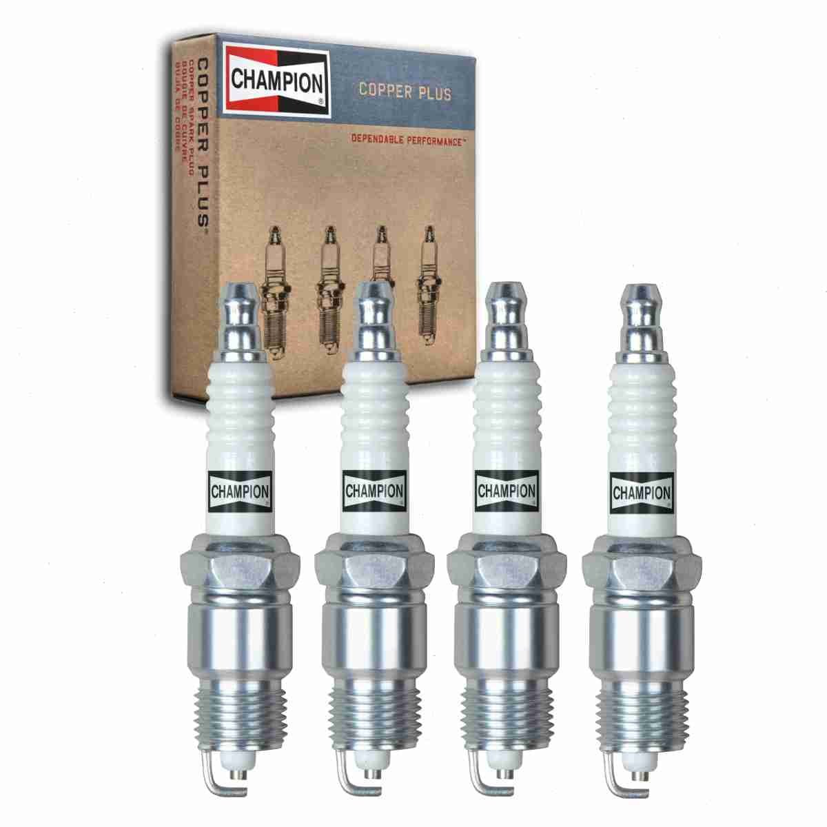 4 pc Champion 18 Copper Plus Spark Plugs for 14F42 14F52 14RF42 3851859 3851861 3851868 3874934 41-905 4339413 43TS 7985 7986 875803 AF52 AF52C ARF52 ASF52 ASF52C BP5FS BPR4FS BPR4FS11 BPR5FS11 - Image 1