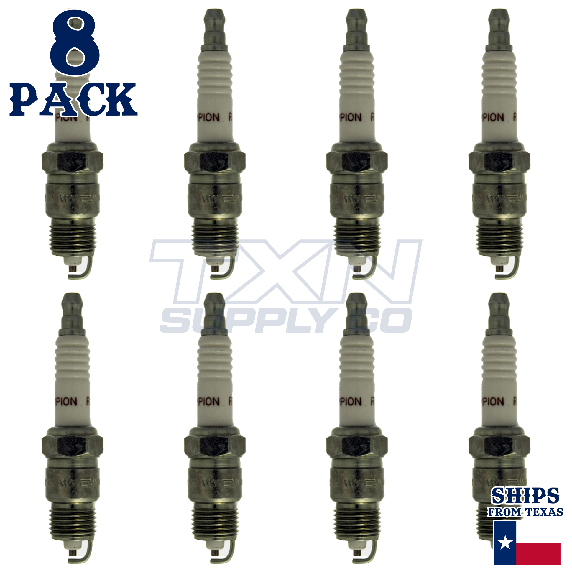 8 Pack Spark Plugs Champion Copper Set for 1985-1996 Ford Bronco V8-5.0L - Image 2