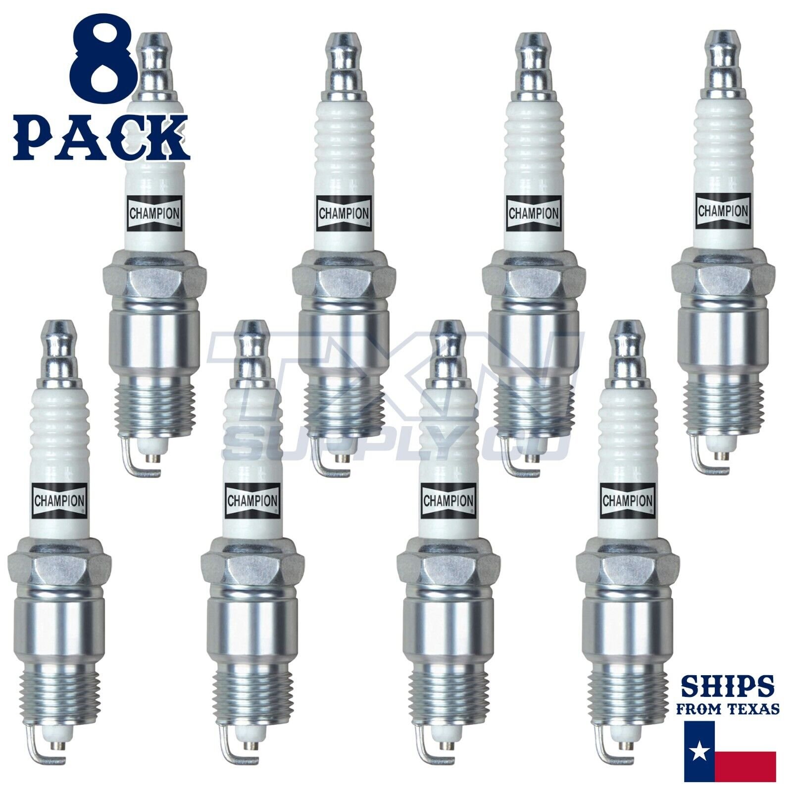 8 Pack Spark Plugs Champion Copper Set 1990-1996 GMC C6000 Topkick V8-6.0L - Image 2