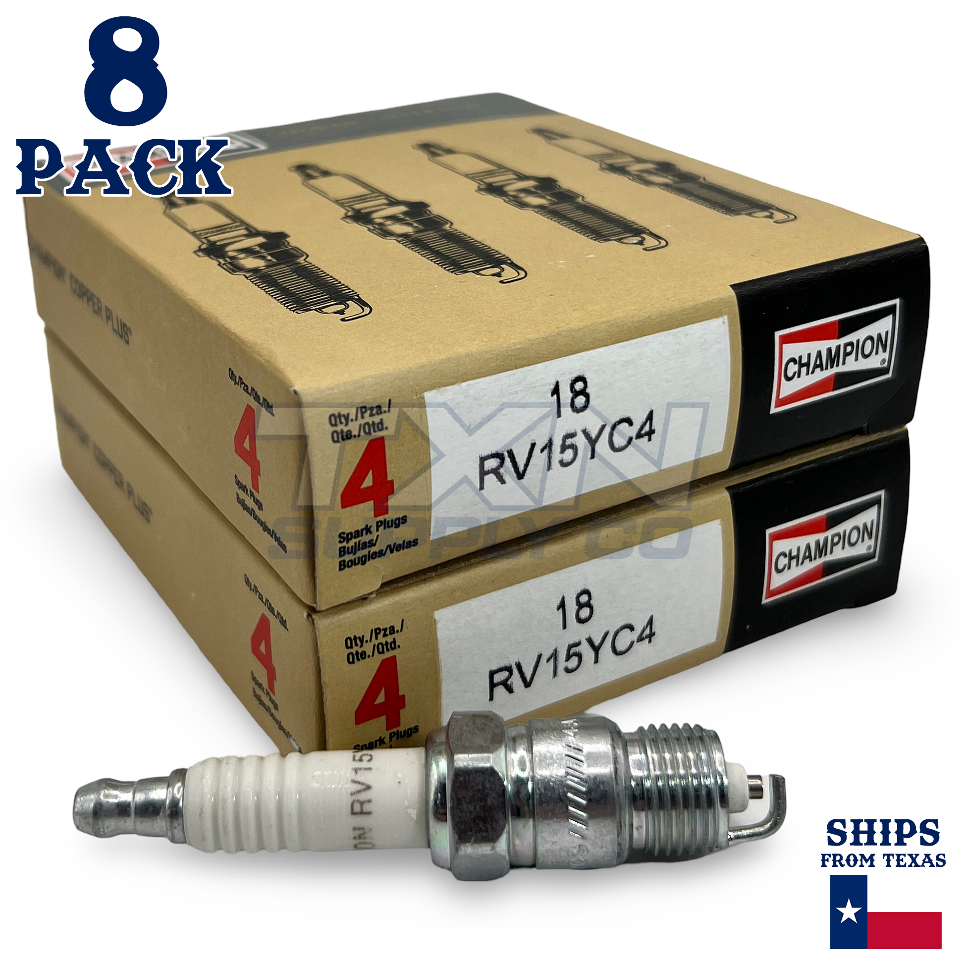 Champion 18 Spark Plugs 8 Pack - Image 1