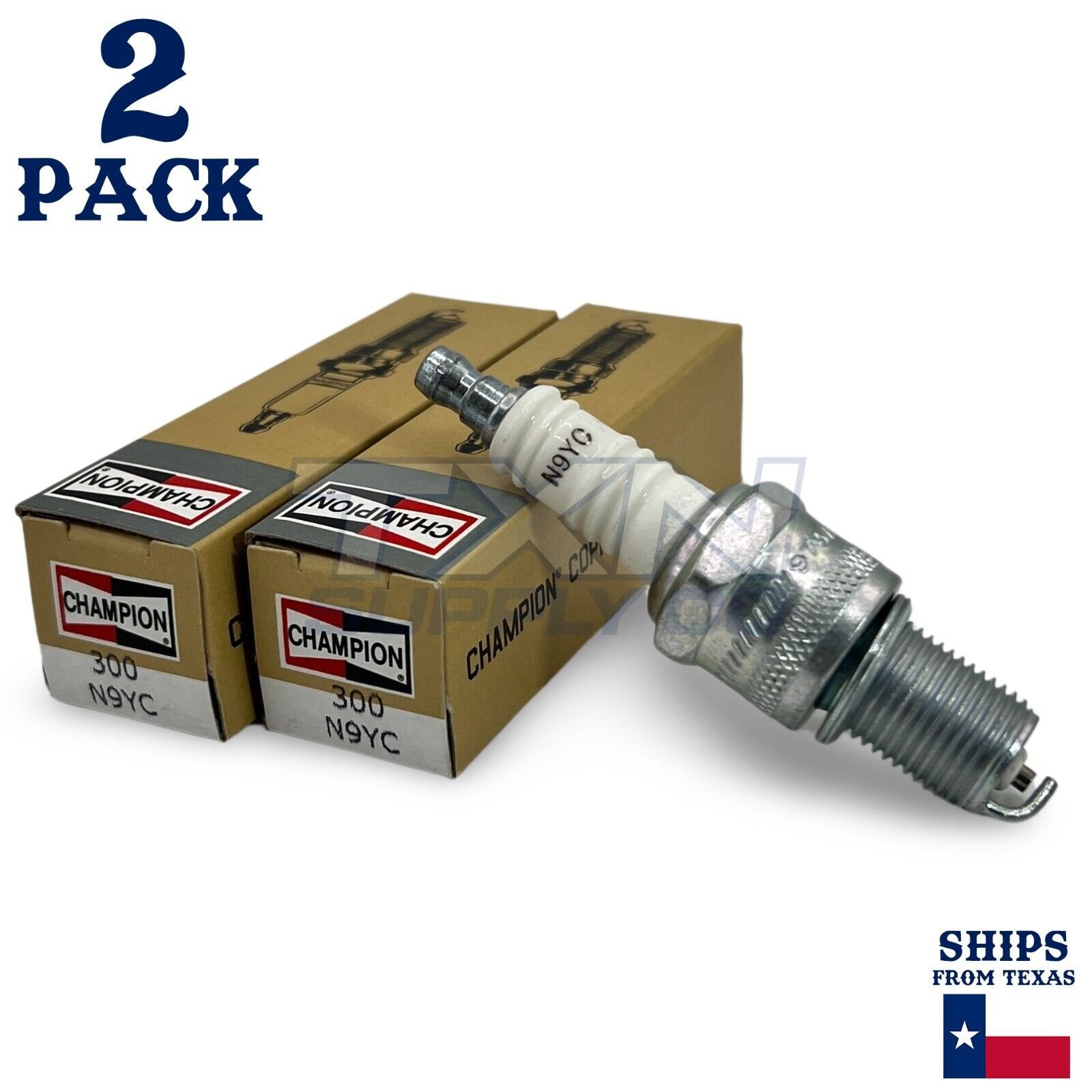 Champion 300 Copper Spark Plug N9YC - 2 Pack - Image 1