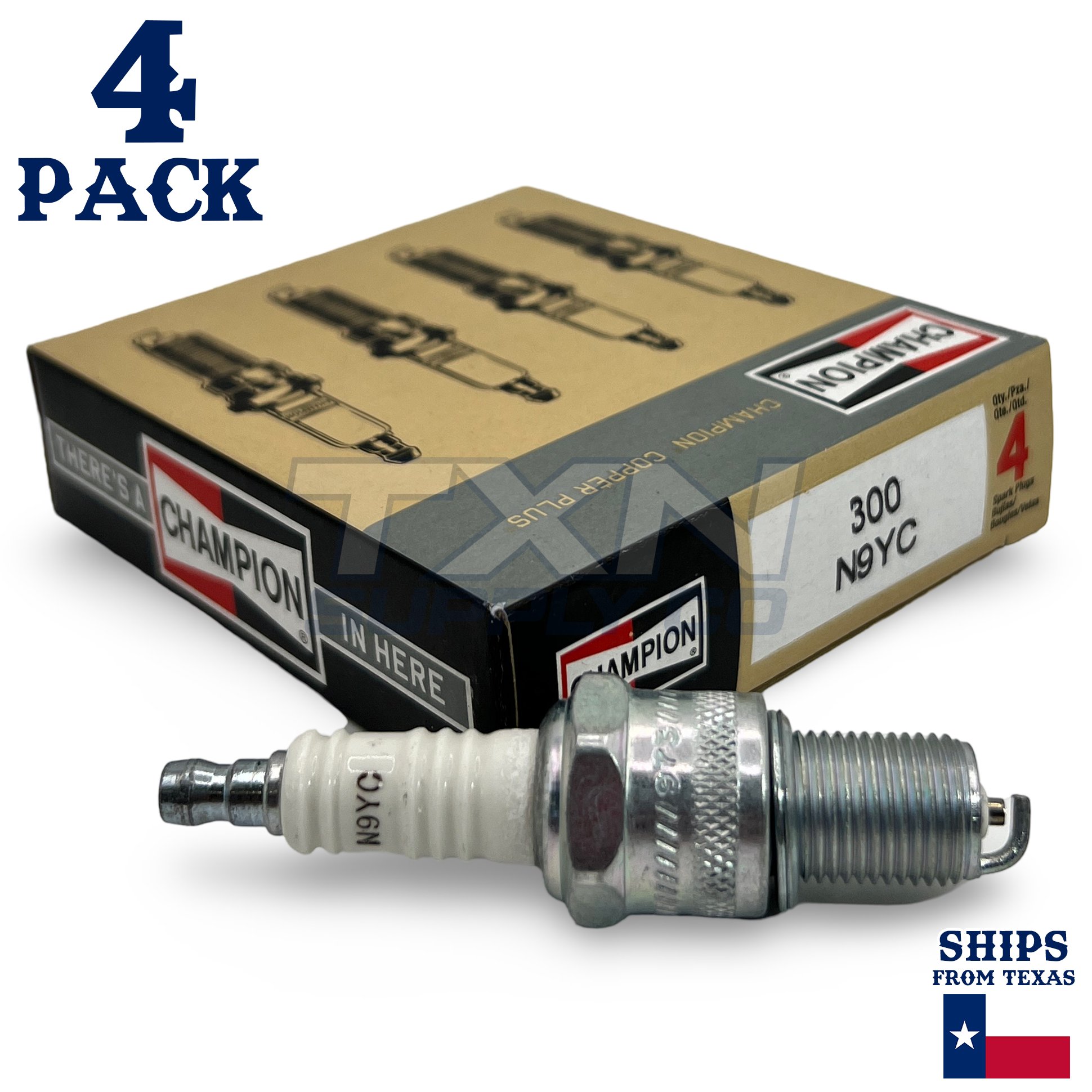 Champion 300 Copper Spark Plug N9YC - 4 Pack - Image 2