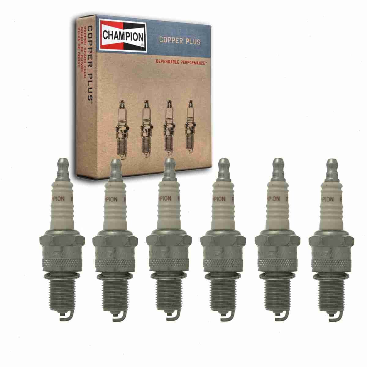 6 pc Champion 300 Copper Plus Spark Plugs for 14G22 2W9486 4106122 42XLS 77-315-1 AG22 AG22-4 AG22C BP6EK BP6EKA BP6ES BP6ES11 BP6ET BP6EV BP6EY BU8ET F6TC N9YC RTC3812 W17EWU W20EPU W20EPZU W20ETS - Image 1