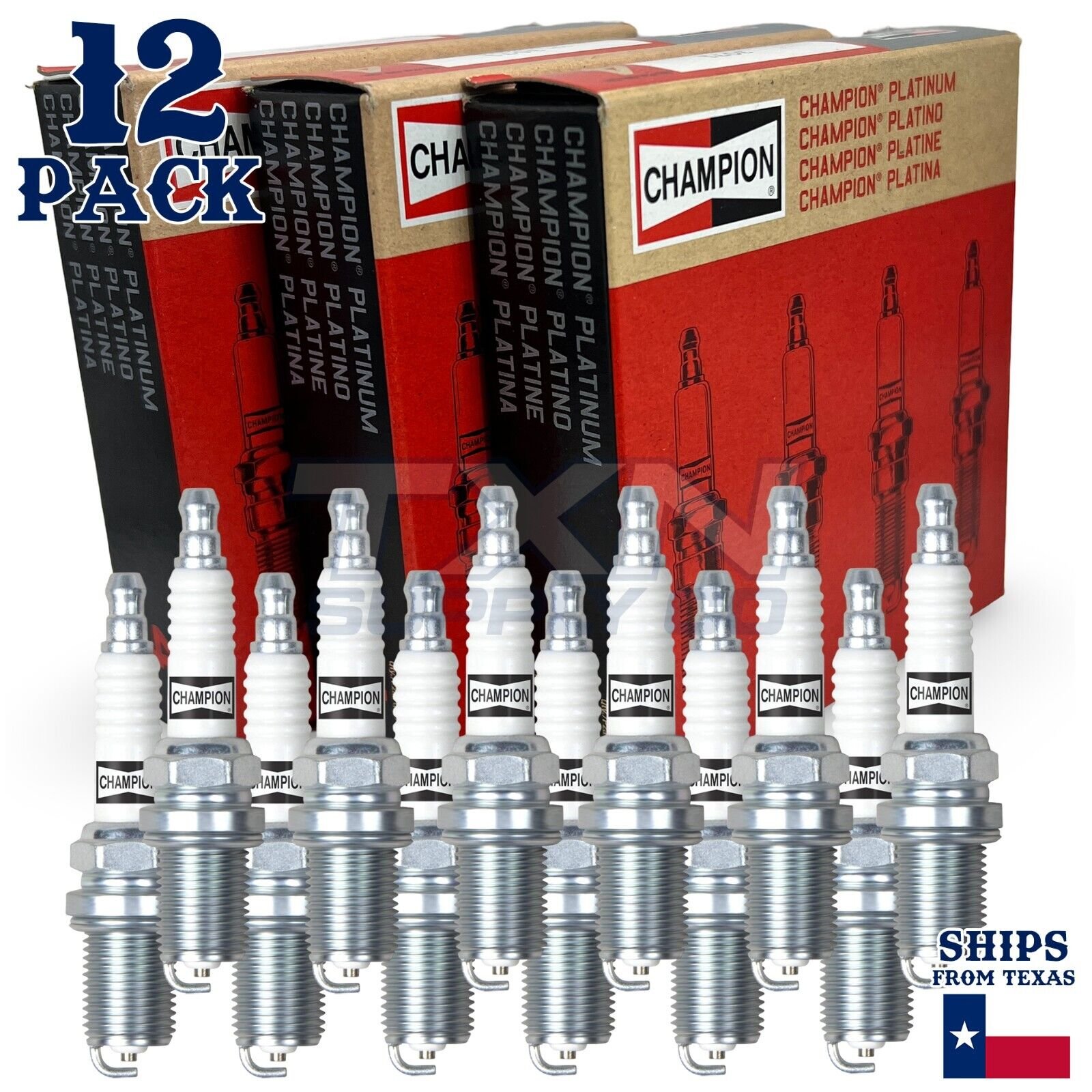 12 Pack Champion Platinum Spark Plugs for 2003 Bentley Continental 6.0L W12 - Image 1