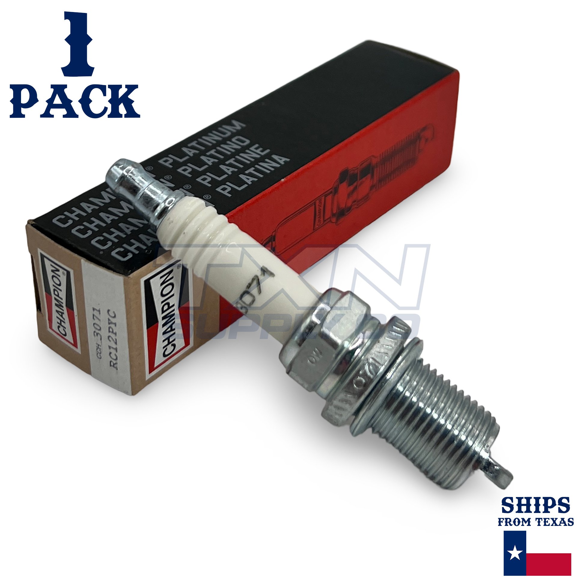 Champion Platinum 3071 Spark Plug RC12PYC - 1 Pack - for 1984 - 2020 Toyota Corolla - Image 1