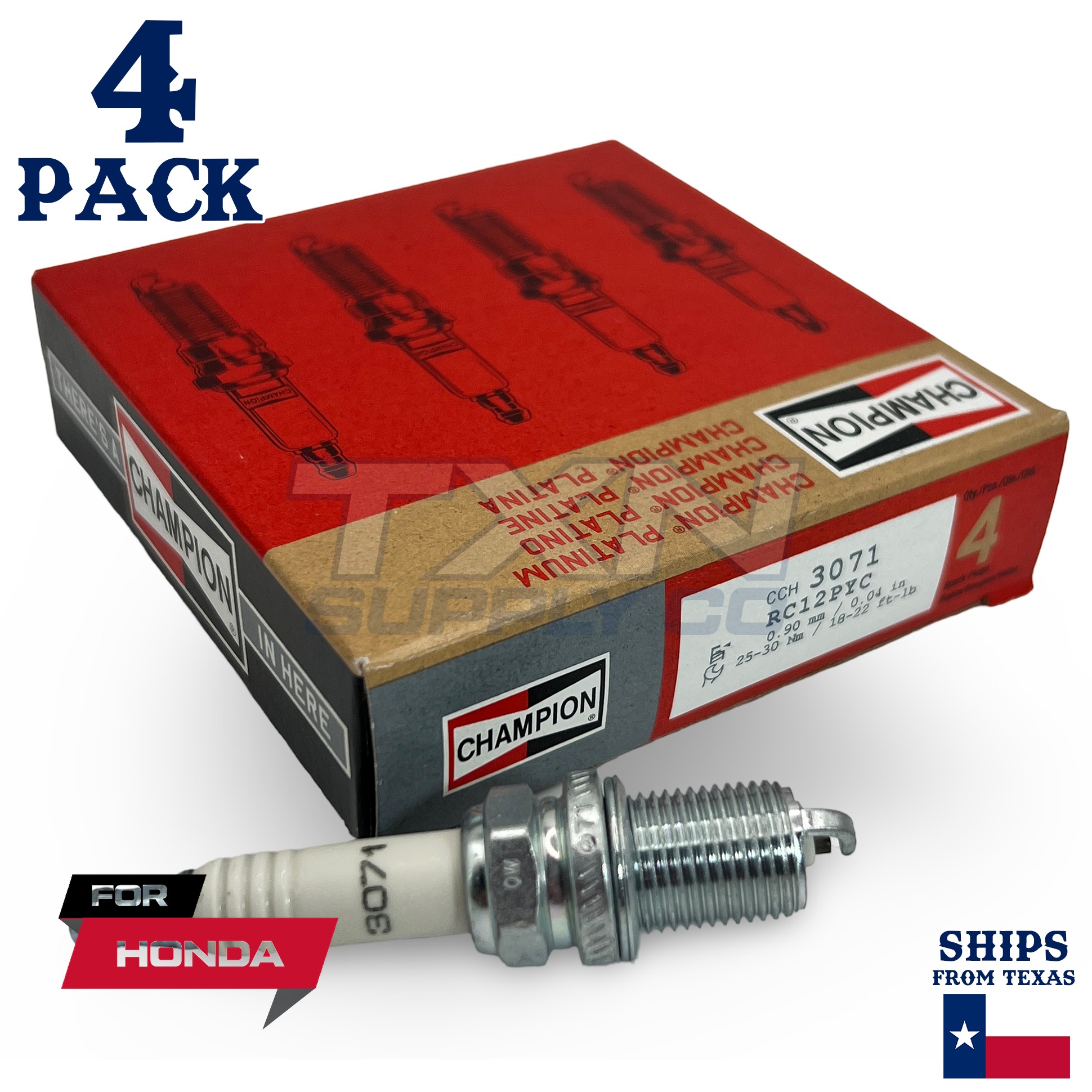 4 Pack Champion Platinum Spark Plugs for 1988-1991 Honda CRX 1.5L L4 - Image 1
