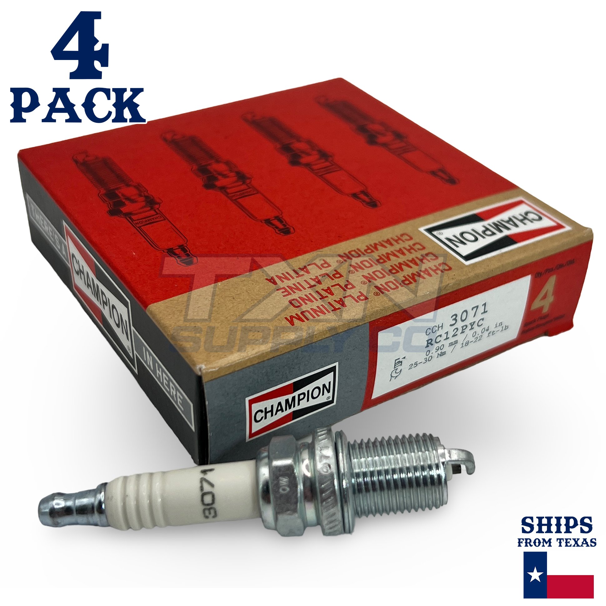4 Pack Champion Spark Plug - For 2001-2003 Mazda Protege 2.0L