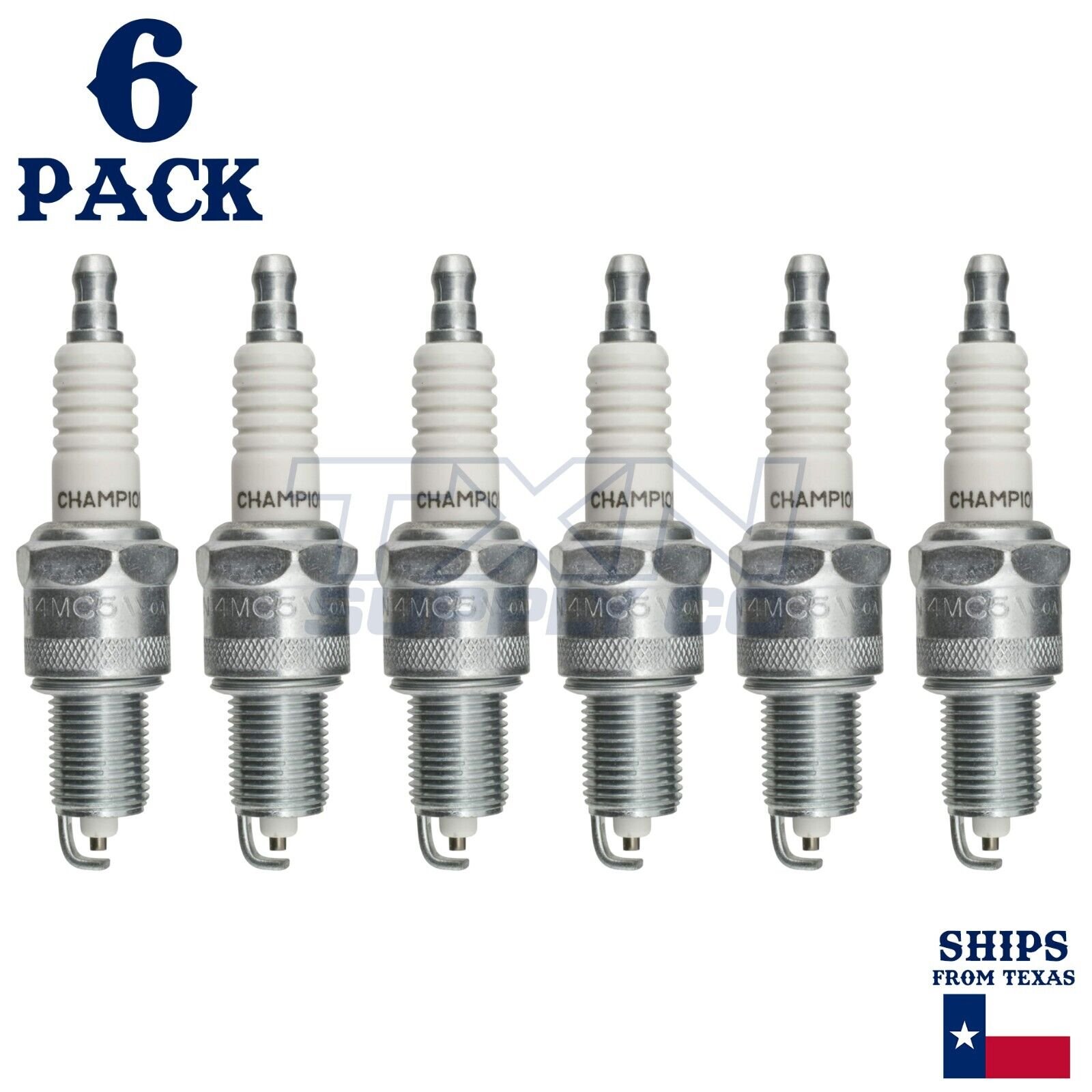 6 Pack Spark Plugs Champion Copper Set 1991-1993 CHRYSLER IMPERIAL V6-3.8L - Image 2