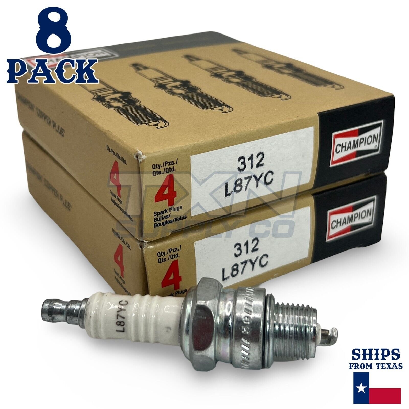 Champion 312 Copper Plus Spark Plug L87YC - 8 Pack - Image 1
