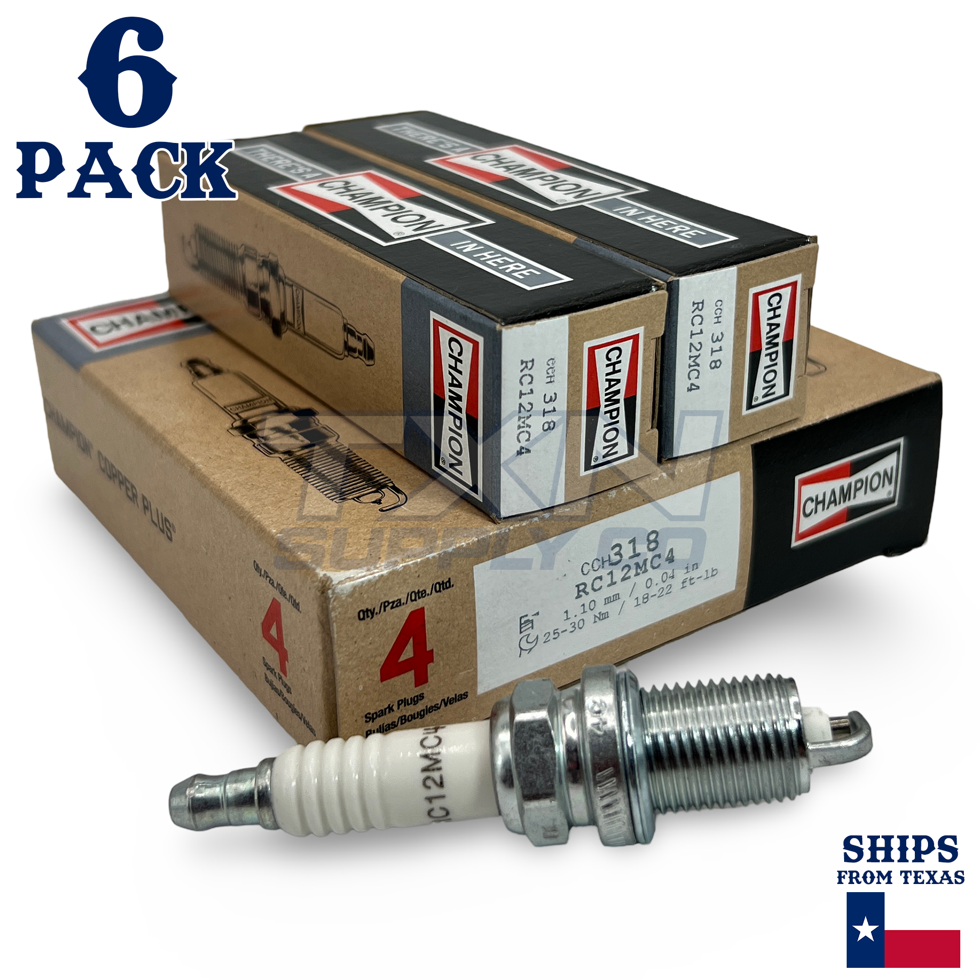 6 Pack Champion Spark Plug - For 2000-2002 Mazda Millenia 2.5L - Image 1