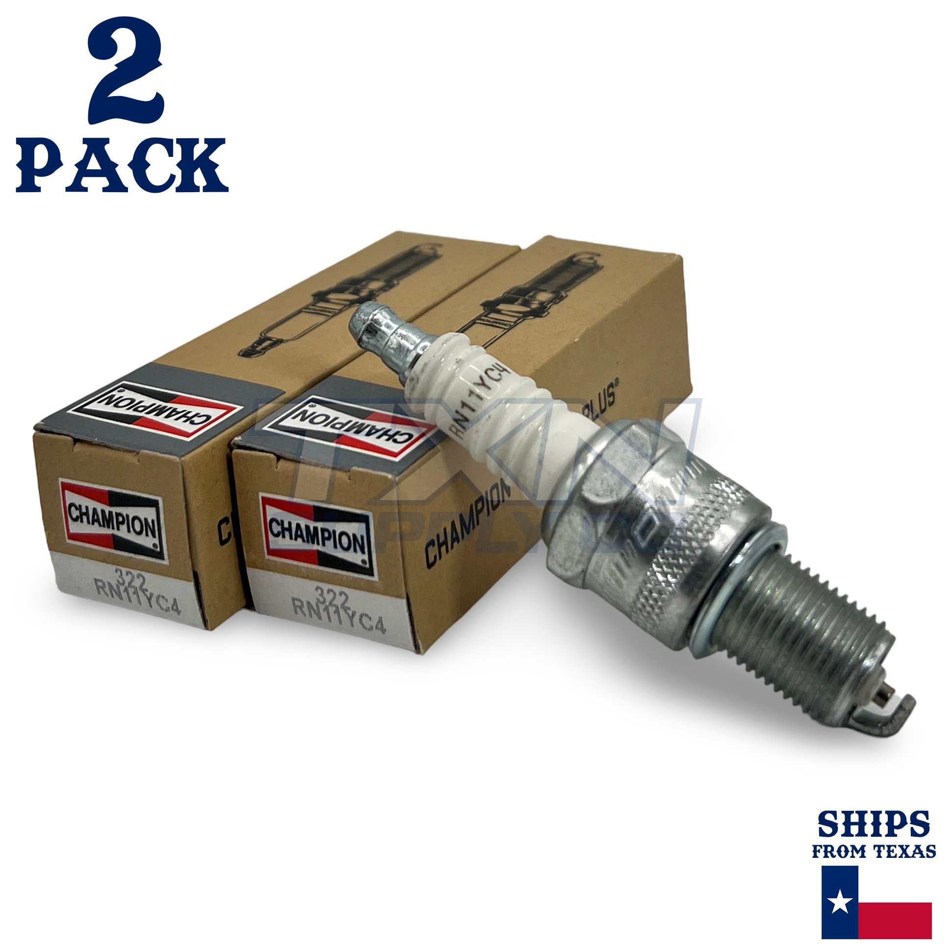 Champion 322 Copper Plus Spark Plug RN11YC4 - 2 Pack - Image 1
