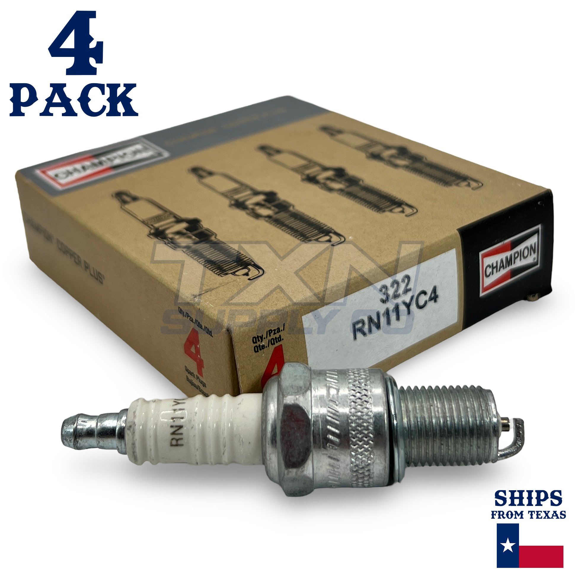 Champion 322 Copper Plus Spark Plug RN11YC4 - 4 Pack - Image 1