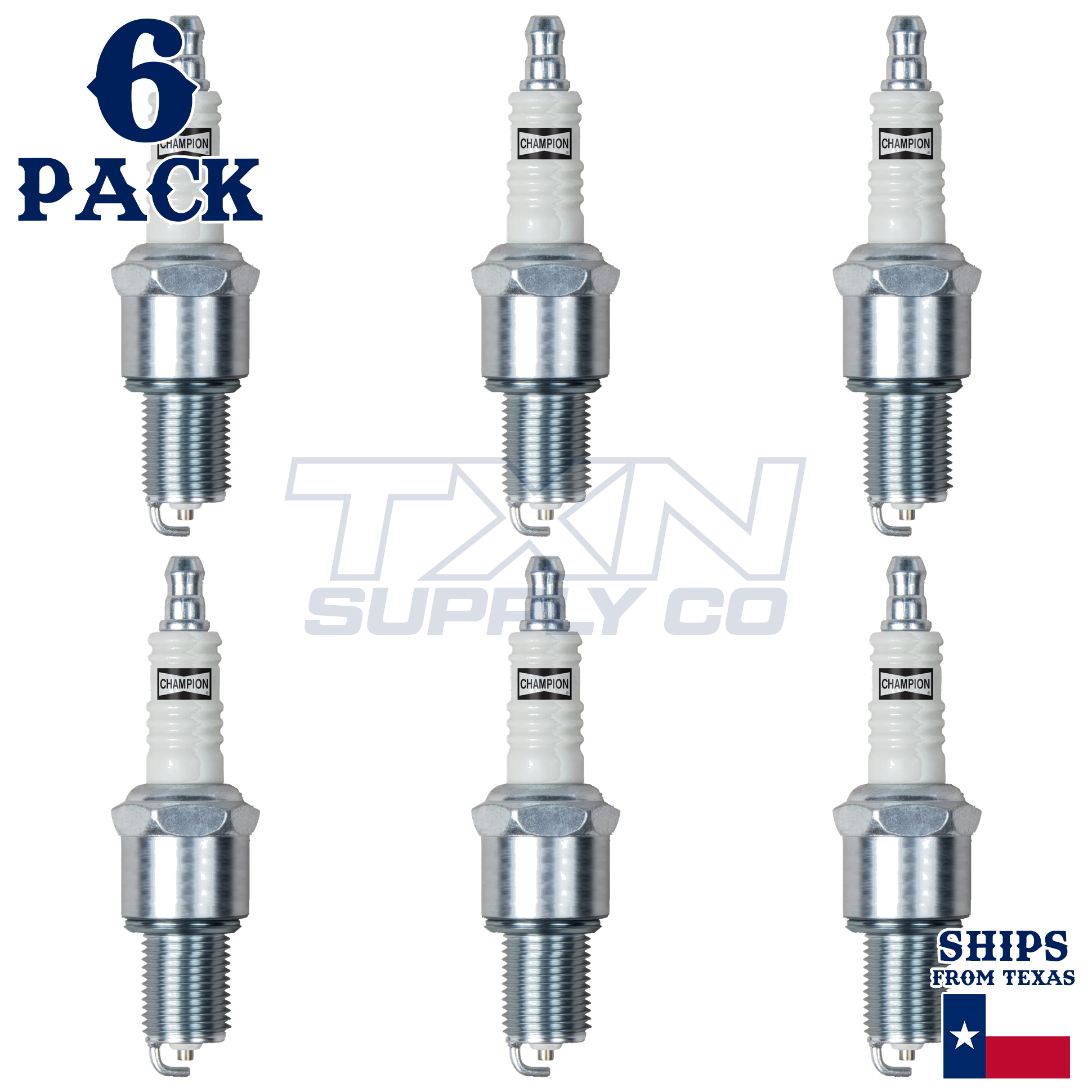 6 Pack Champion Copper Plus Spark Plugs 1989-1995 Plymouth Acclaim 3.0L V6 - Image 2