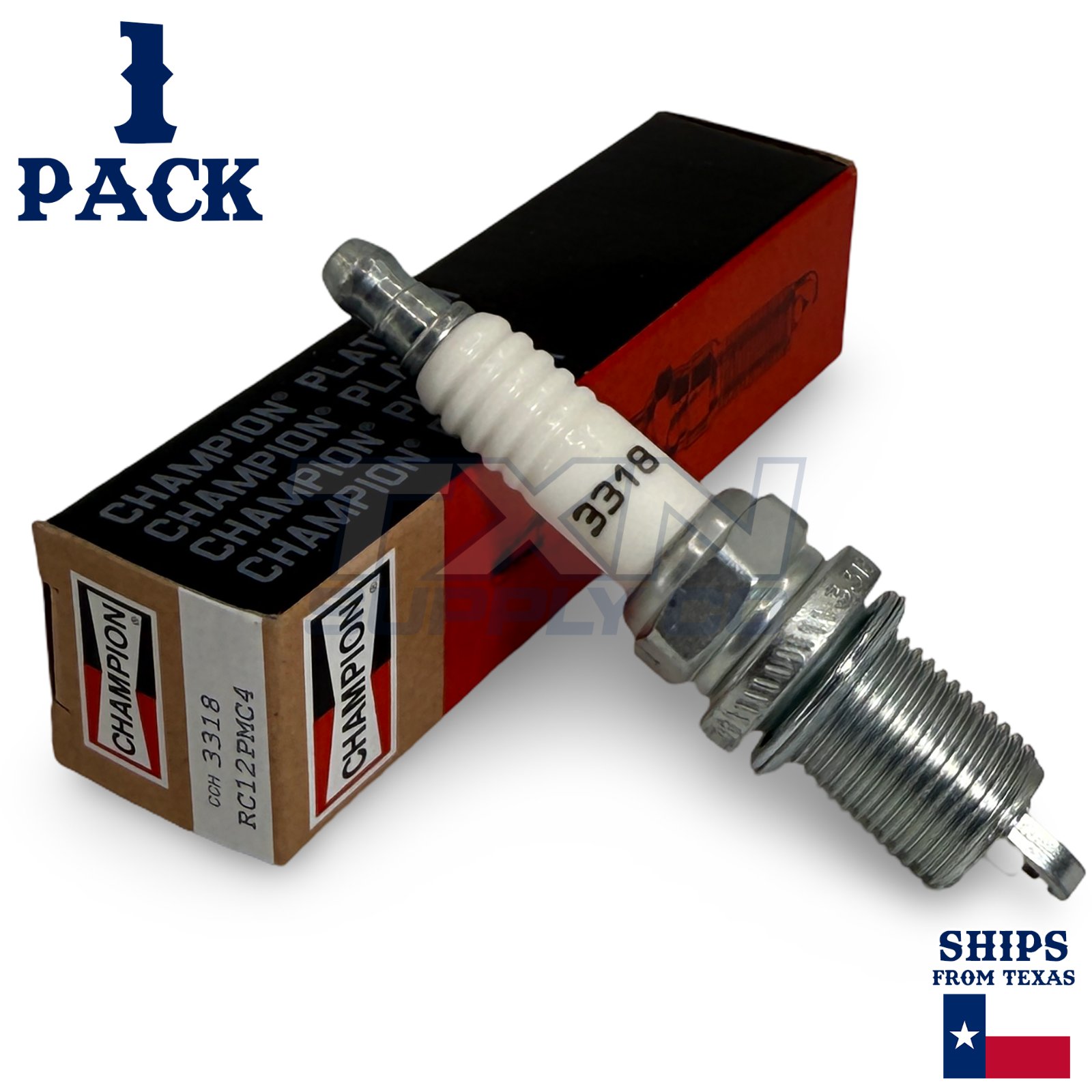 Champion 3318 Platinum Spark Plugs RC12PMC4 - 1 Pack - Image 1