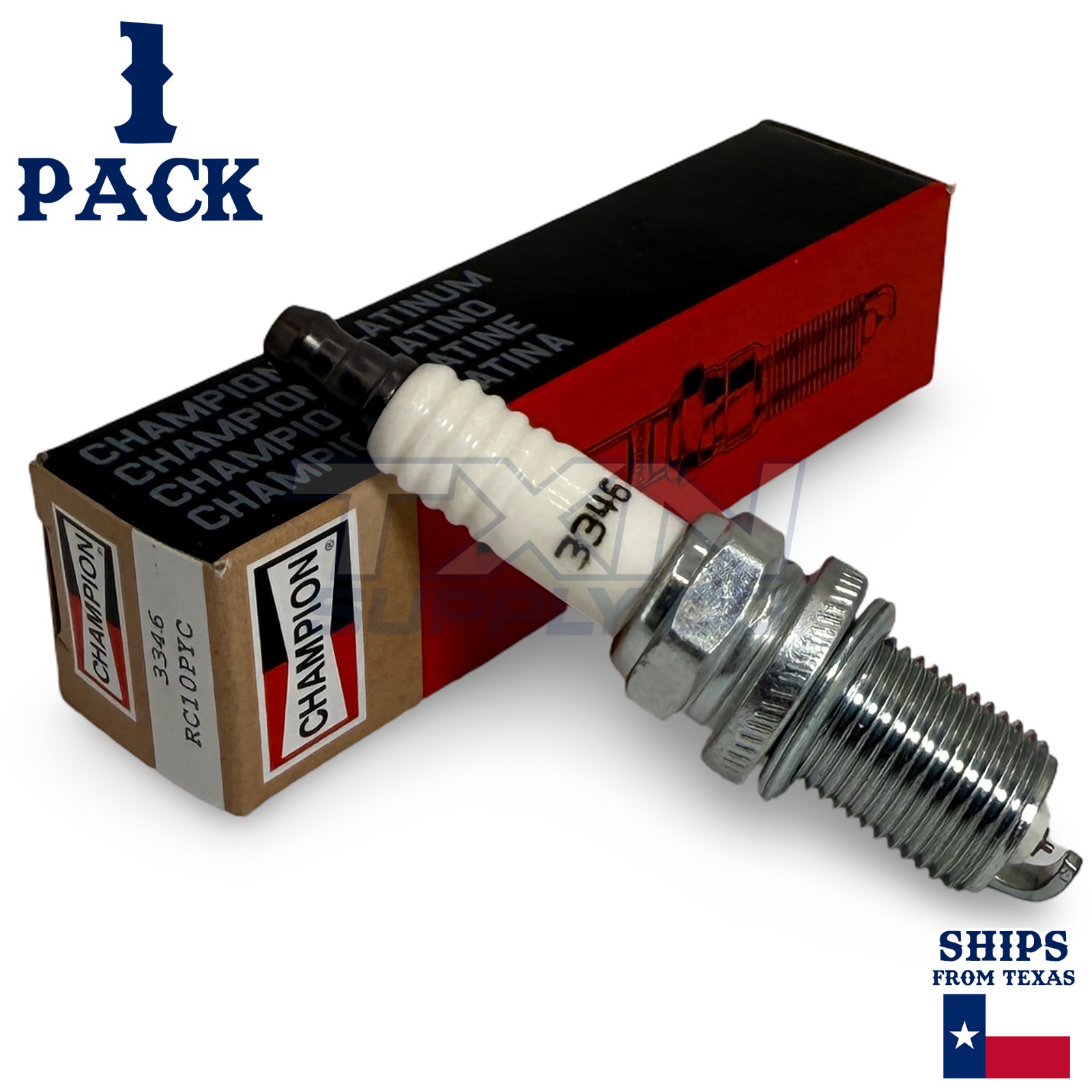 Champion 3346 Platinum Spark Plugs RC10PYC - 1 Pack - Image 1
