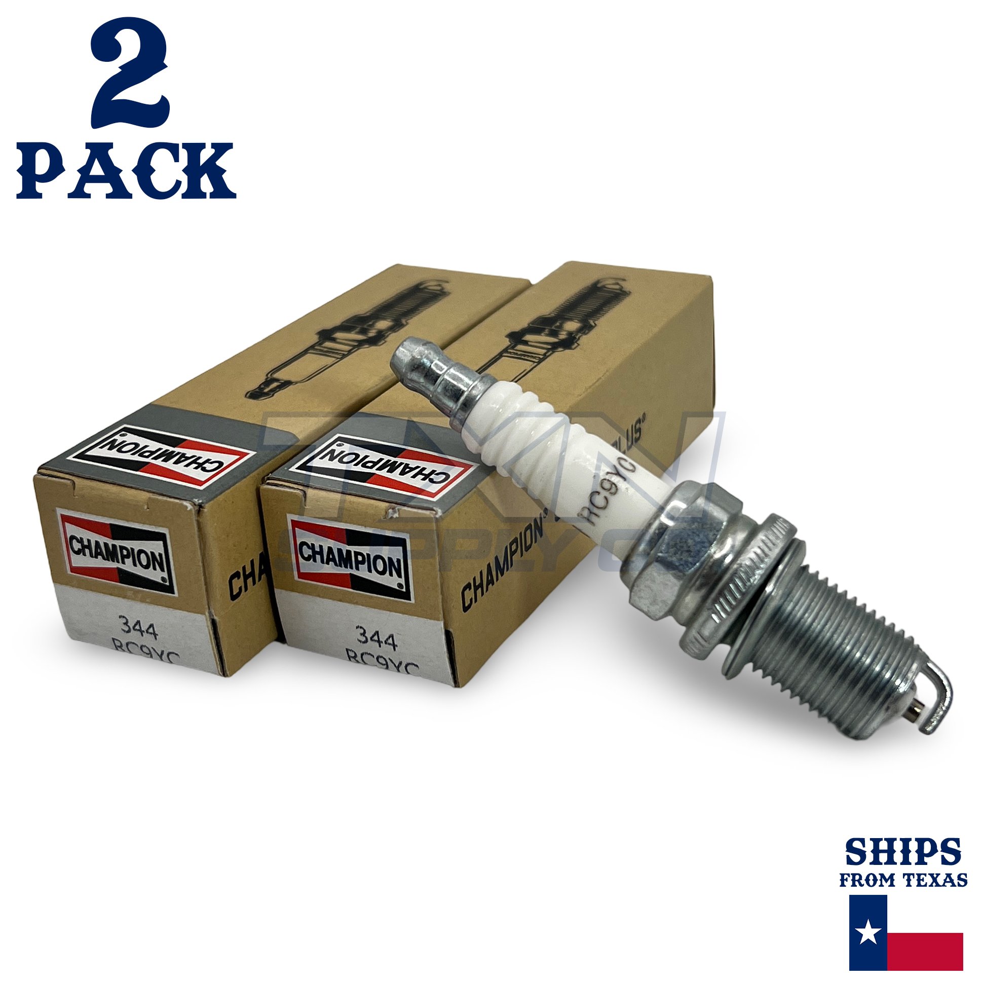 Champion 344 Copper Plus Spark Plug RC9YC - 2 Pack - Image 1