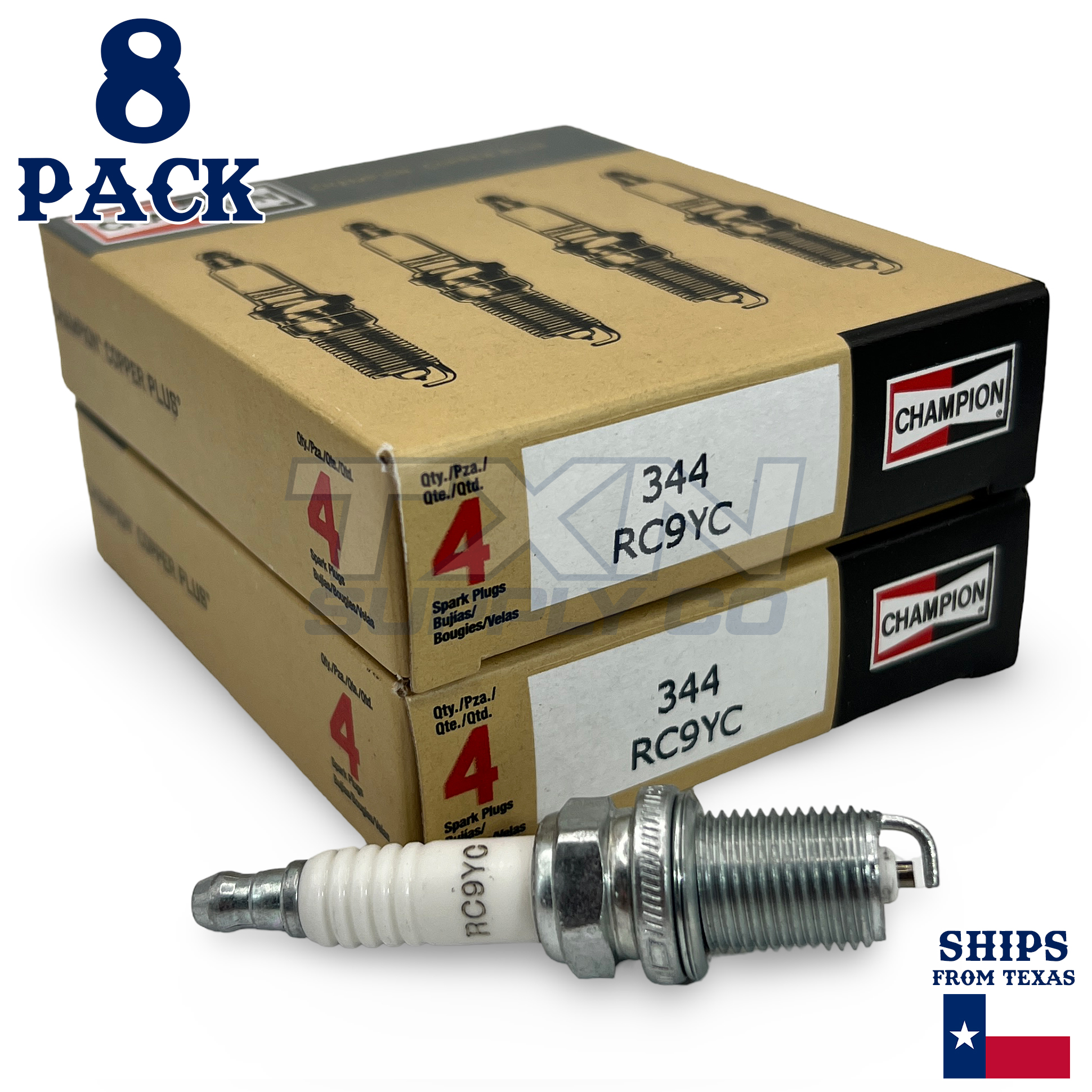 Champion 344 Spark Plugs 8 Pack - Image 1